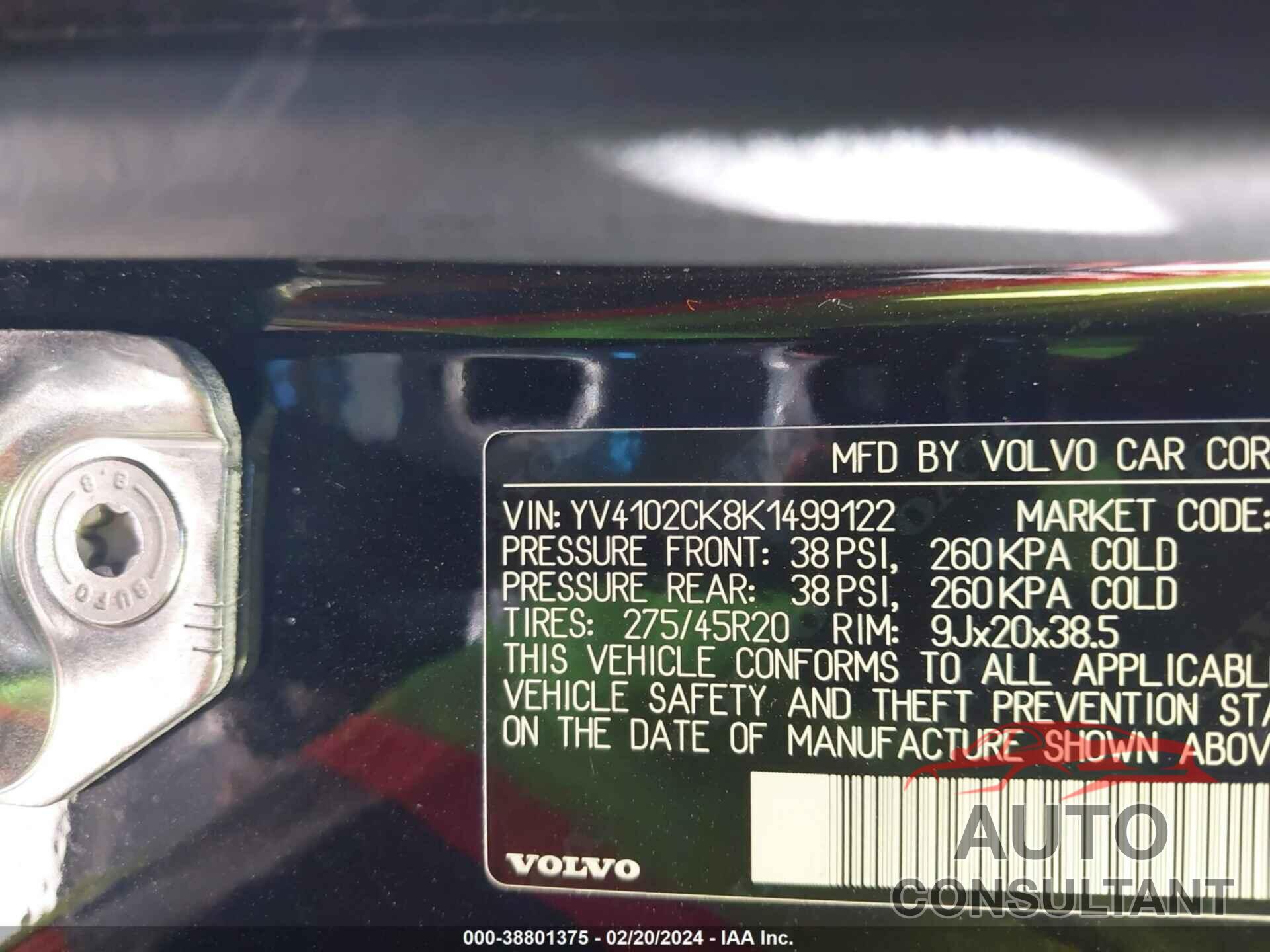 VOLVO XC90 2019 - YV4102CK8K1499122
