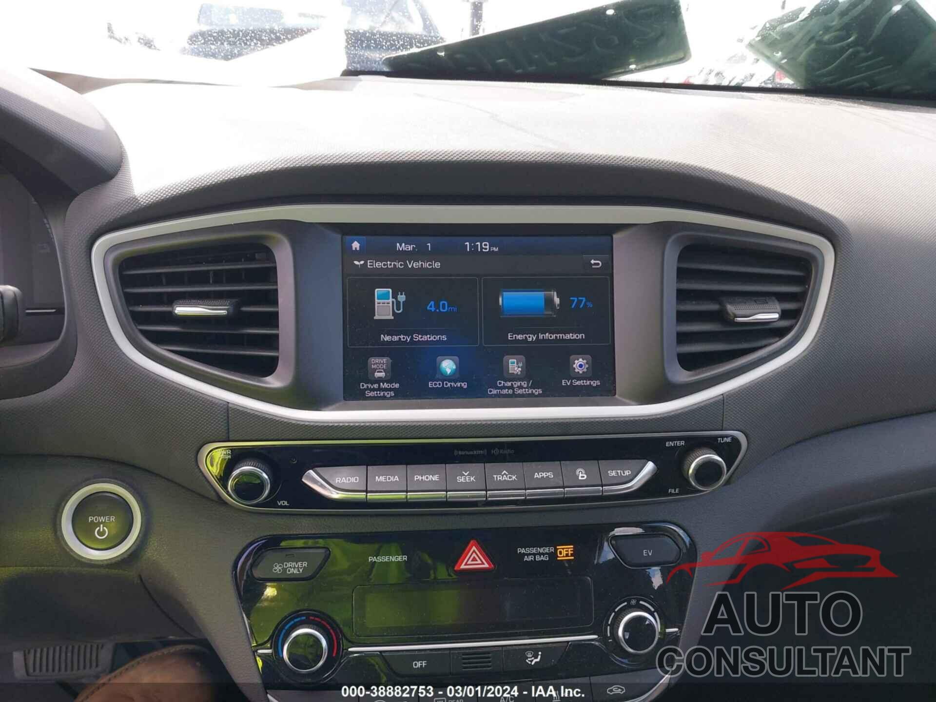 HYUNDAI IONIQ ELECTRIC 2019 - KMHC75LH1KU035984