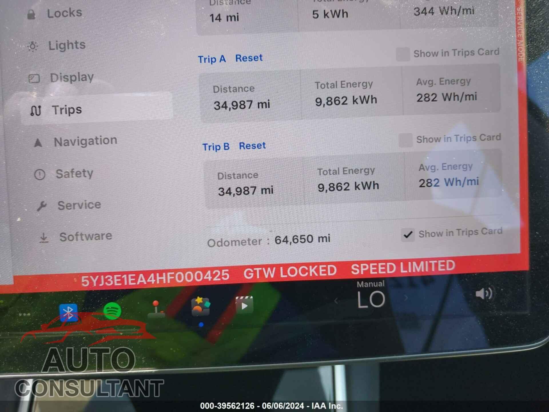 TESLA MODEL 3 2017 - 5YJ3E1EA4HF000425