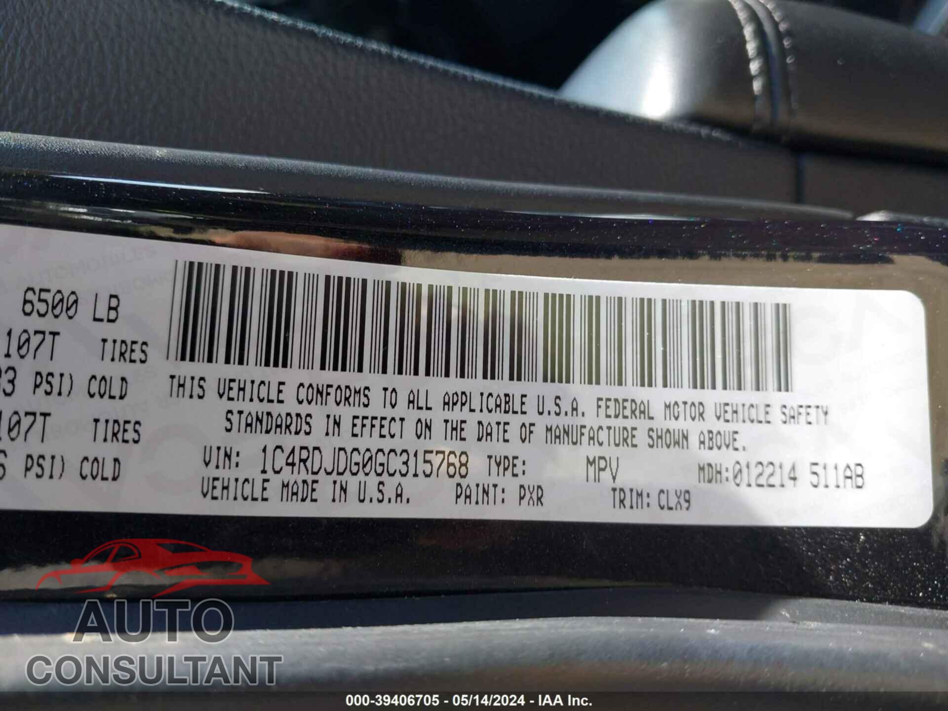 DODGE DURANGO 2016 - 1C4RDJDG0GC315768