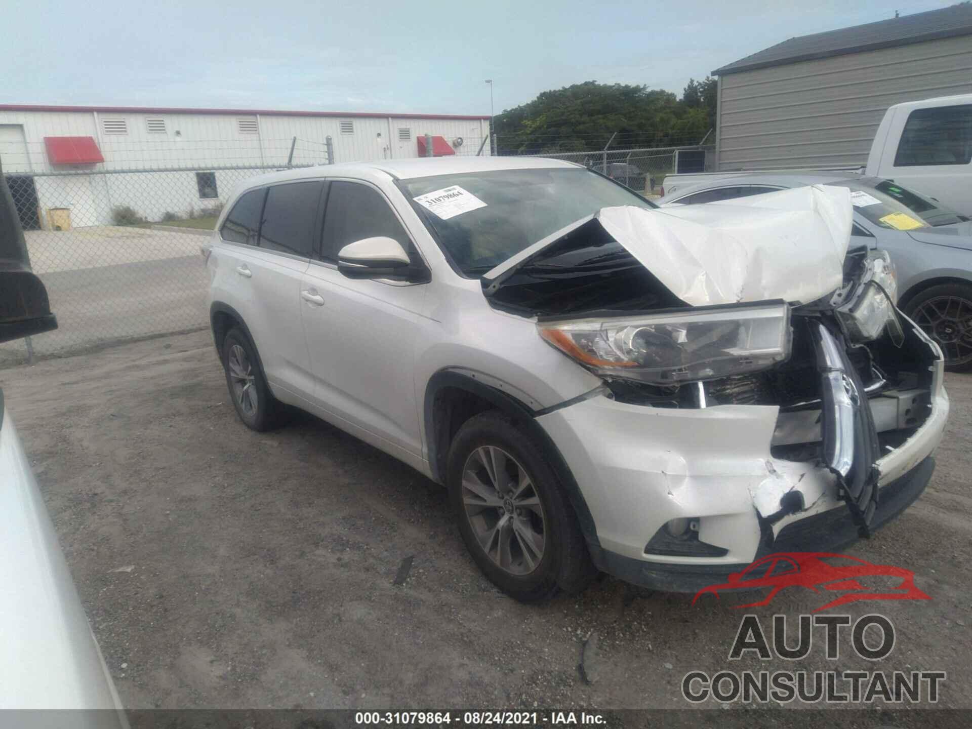 TOYOTA HIGHLANDER 2016 - 5TDZKRFH5GS172034