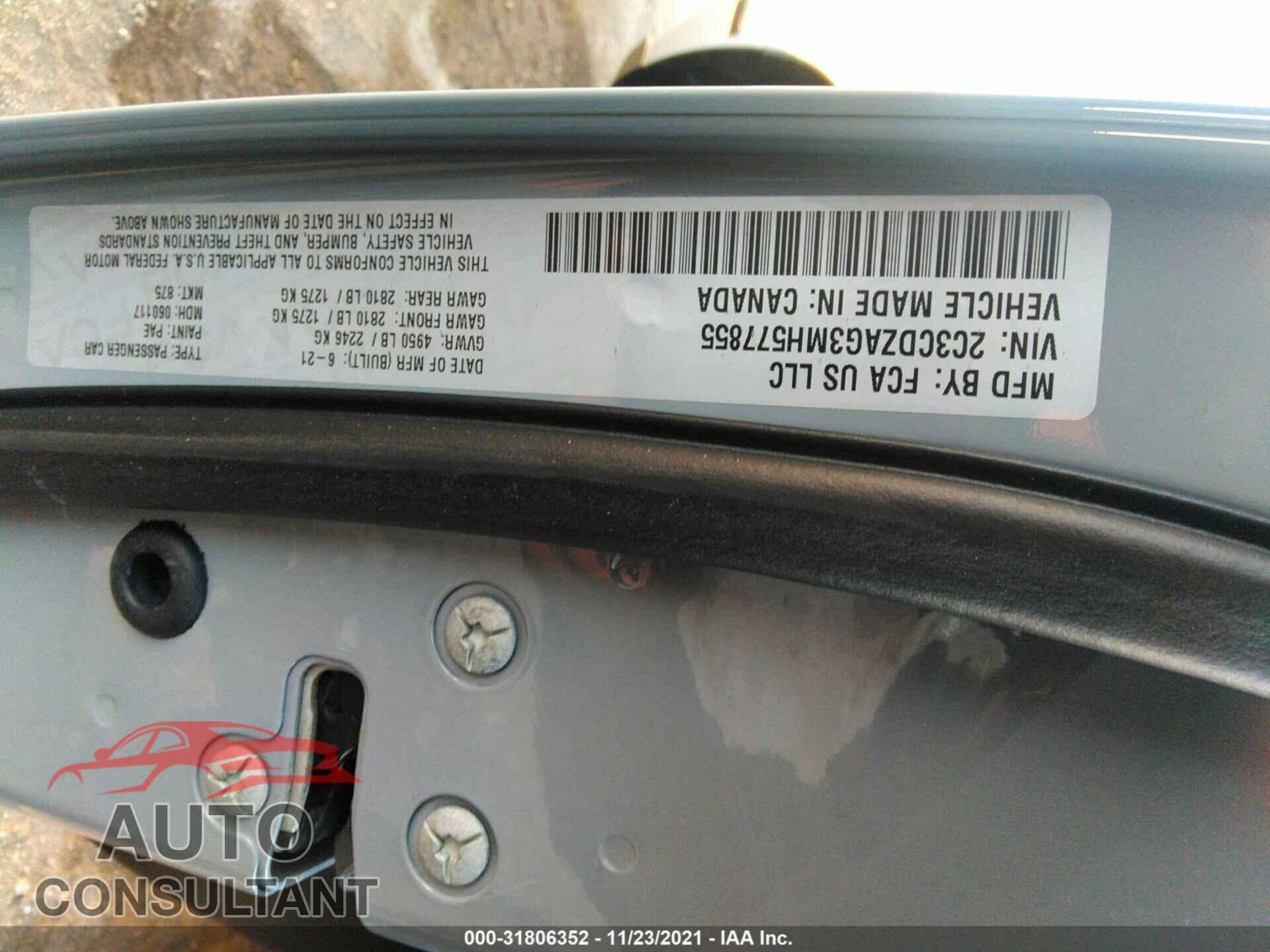 DODGE CHALLENGER 2021 - 2C3CDZAG3MH577855