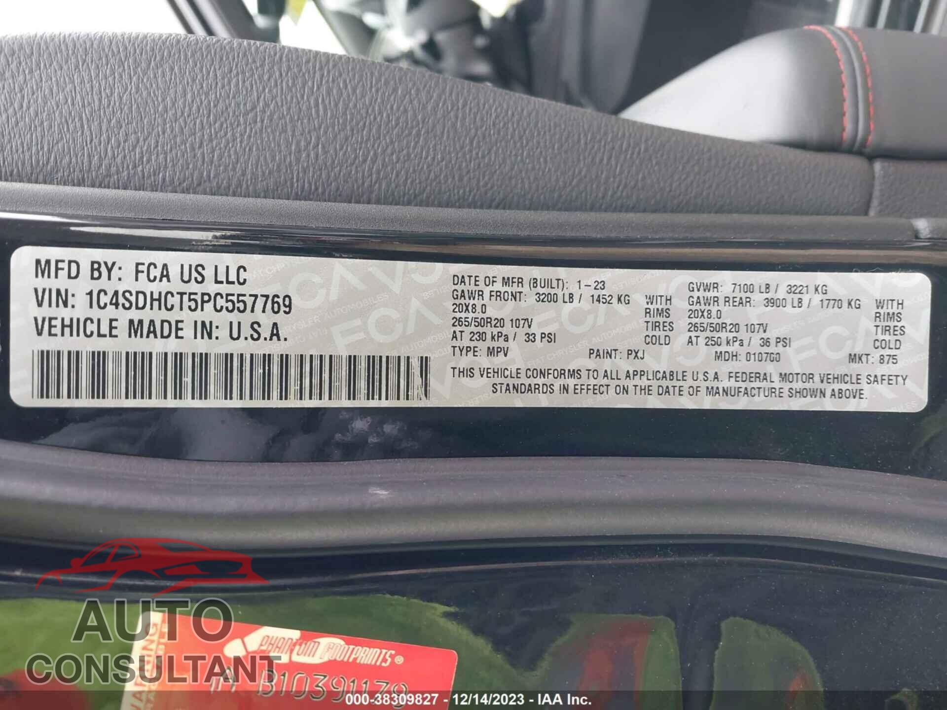 DODGE DURANGO 2023 - 1C4SDHCT5PC557769