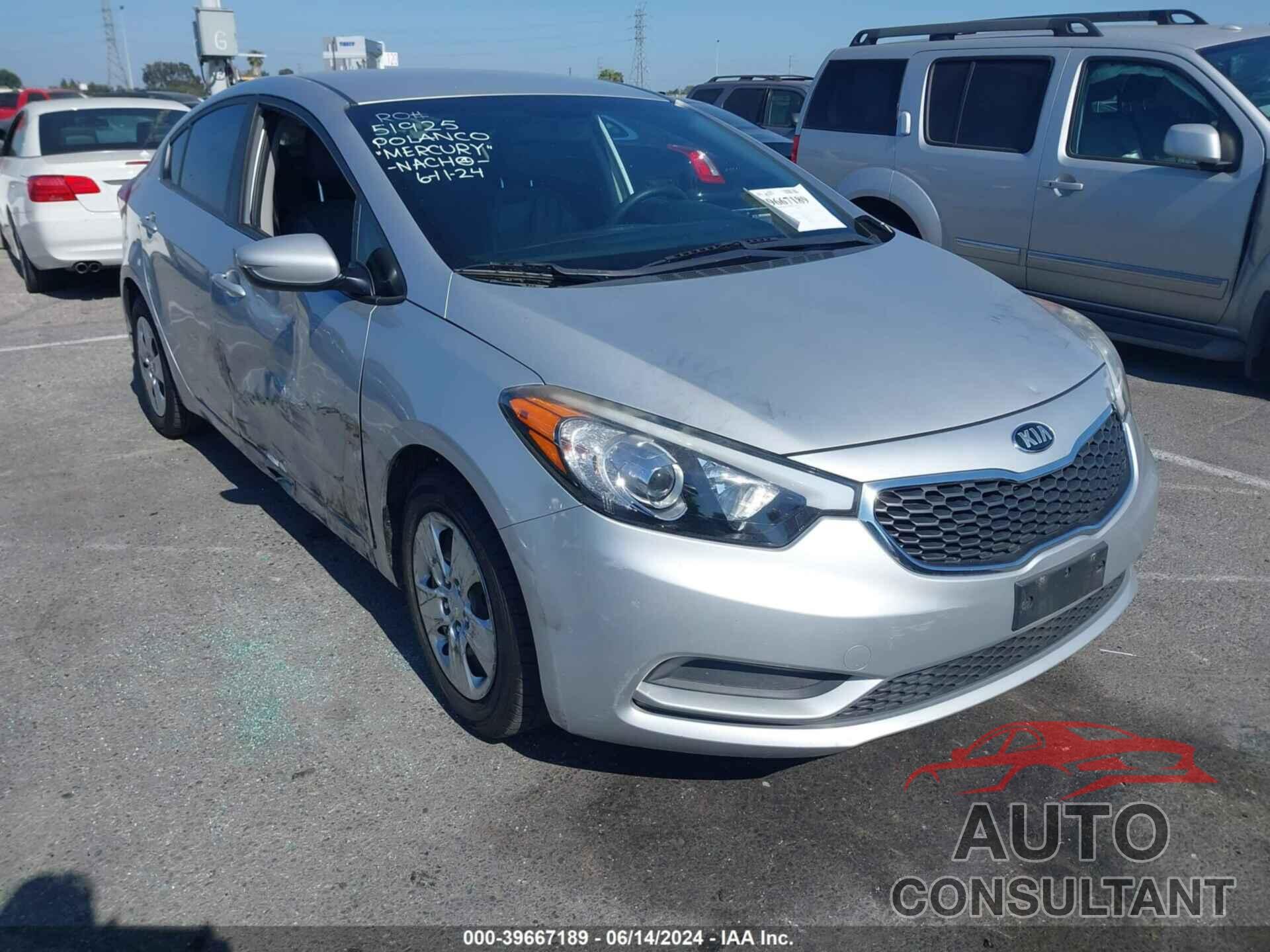 KIA FORTE 2016 - KNAFK4A62G5610989