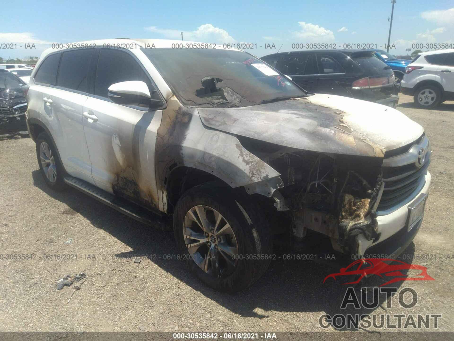 TOYOTA HIGHLANDER 2016 - 5TDZKRFHXGS124058