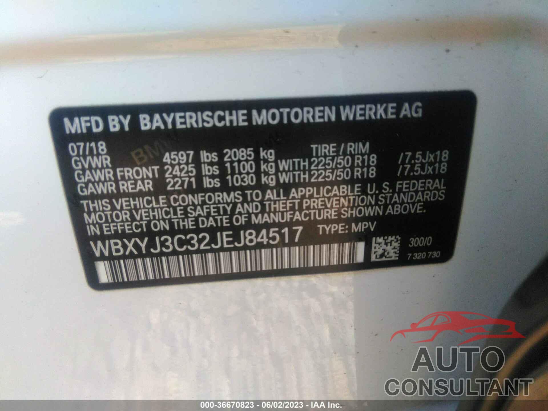 BMW X2 2018 - WBXYJ3C32JEJ84517