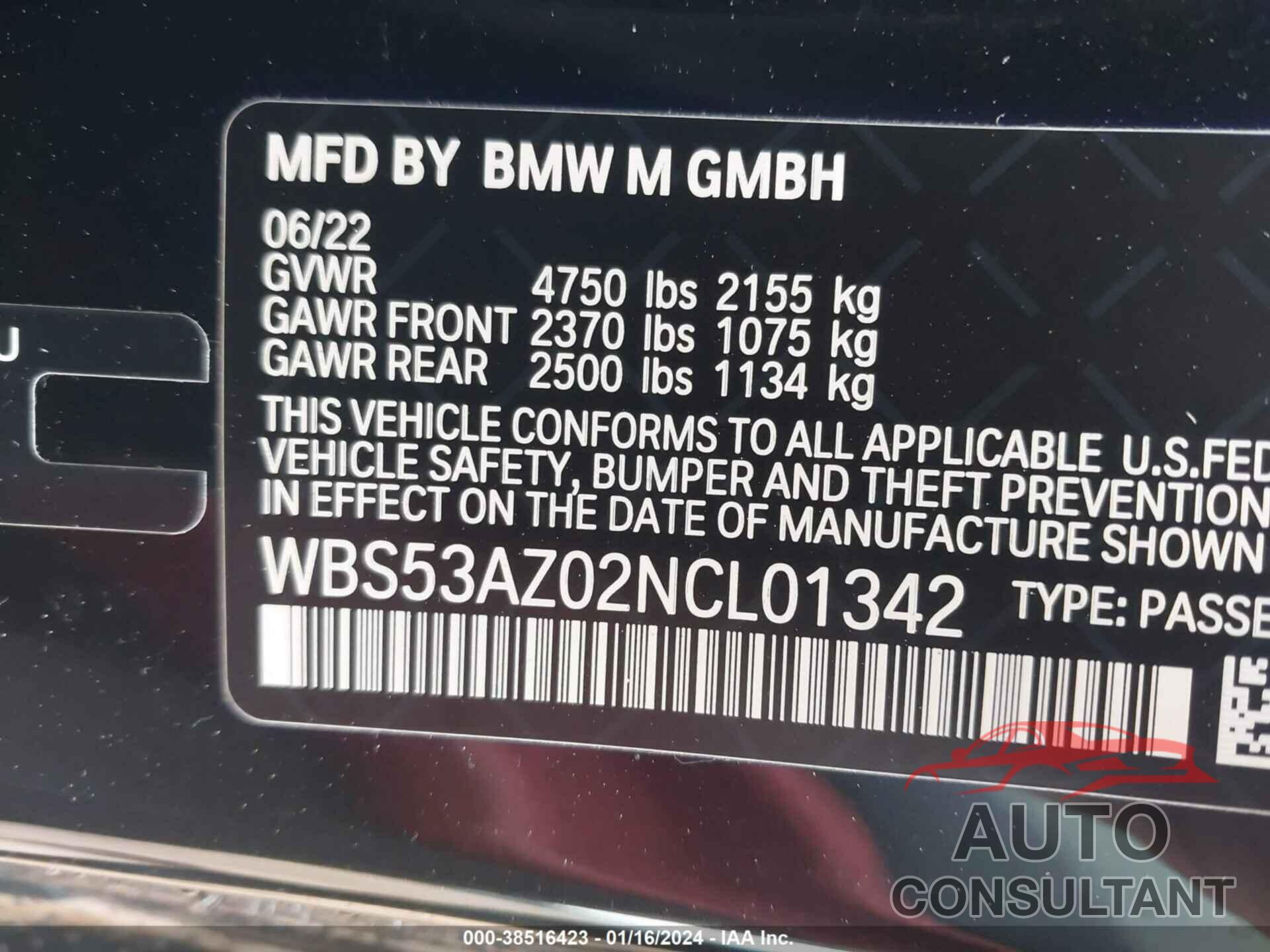 BMW M4 2022 - WBS53AZ02NCL01342