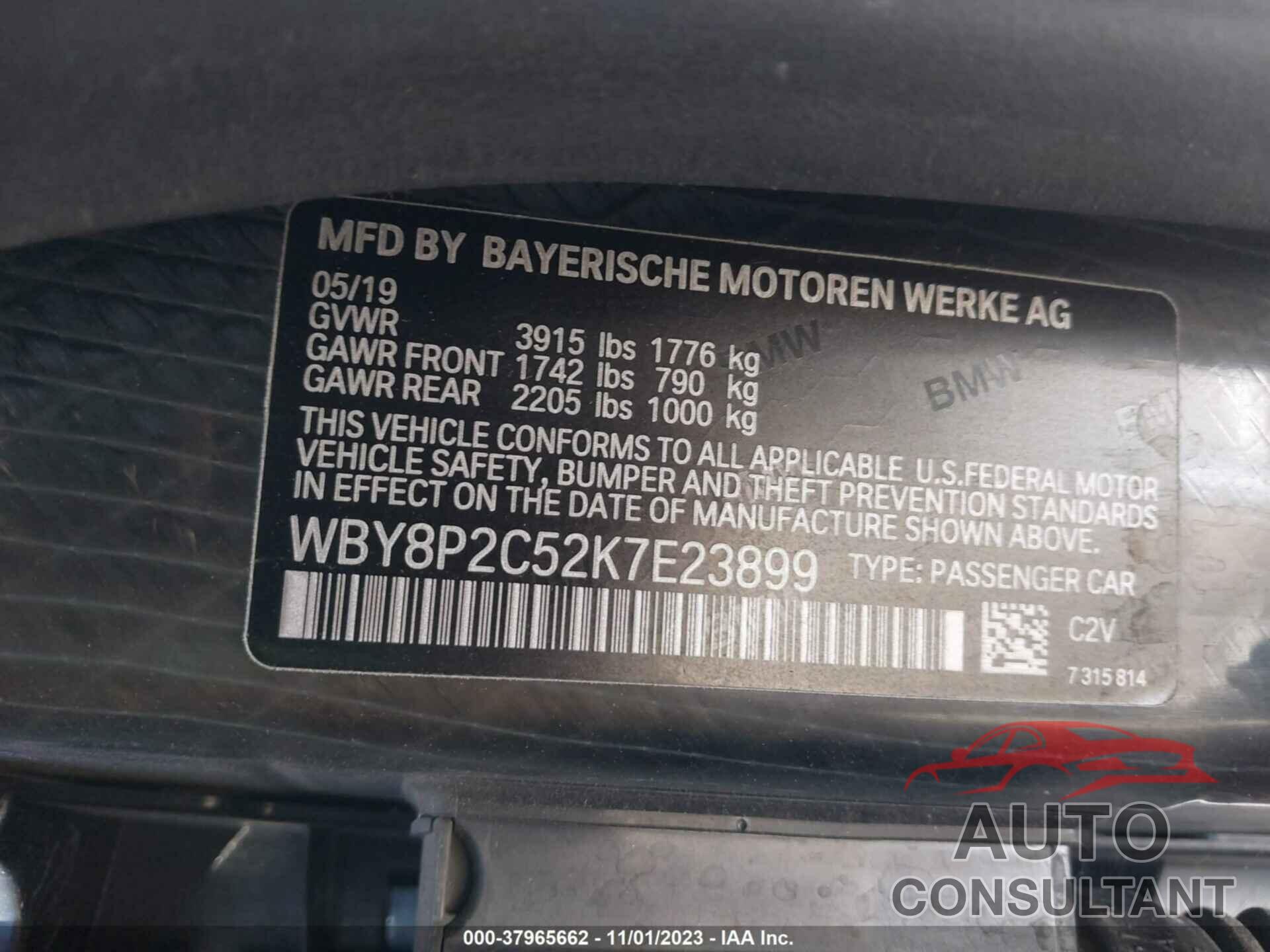 BMW I3 2019 - WBY8P2C52K7E23899