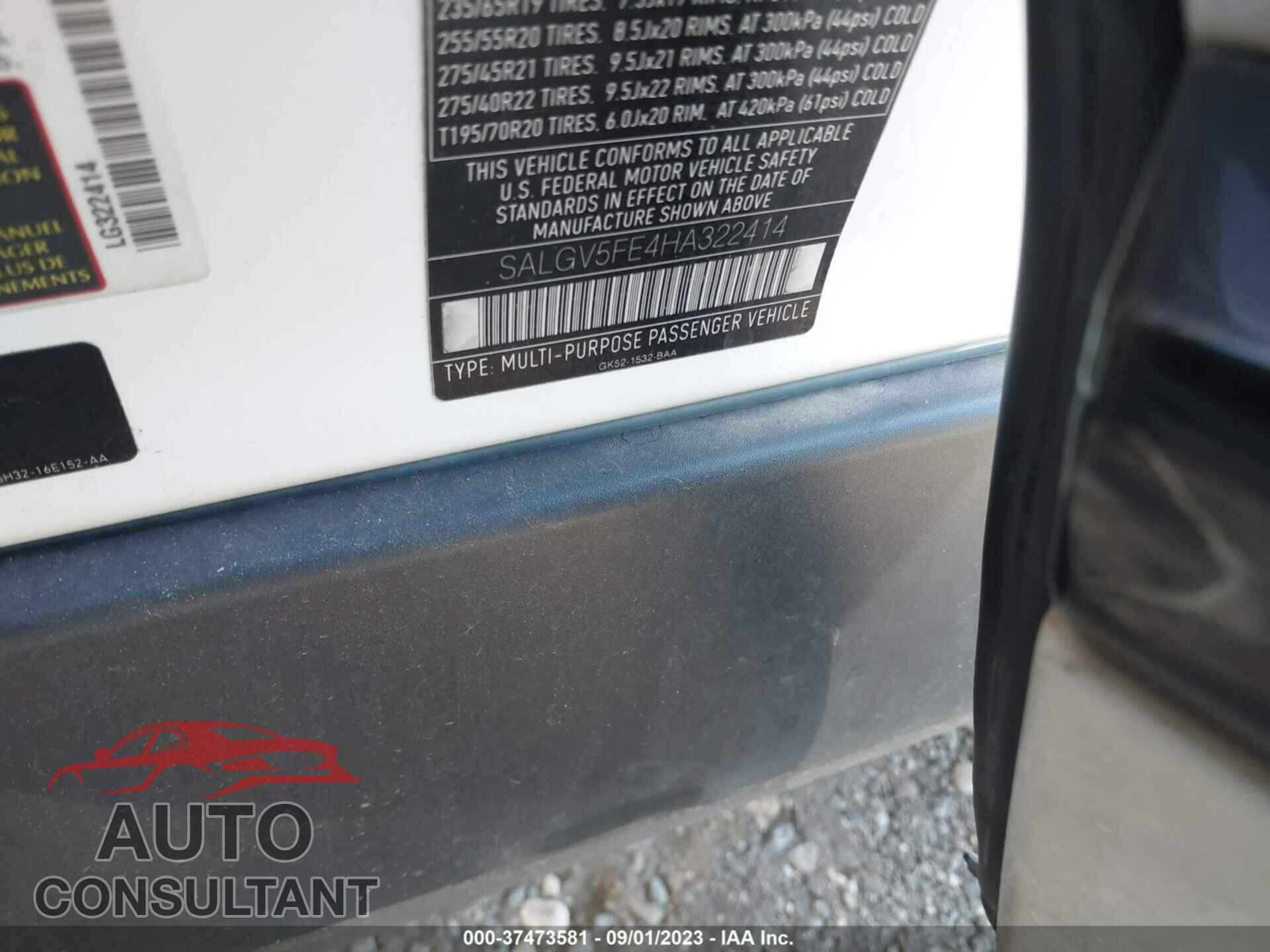 LAND ROVER RANGE ROVER 2017 - SALGV5FE4HA322414