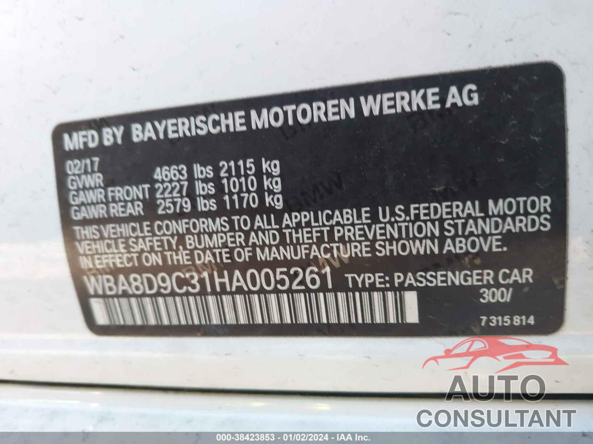 BMW 330I 2017 - WBA8D9C31HA005261