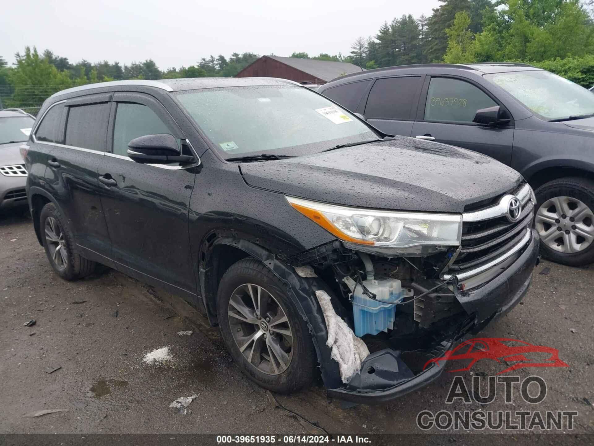 TOYOTA HIGHLANDER 2016 - 5TDJKRFH8GS301431