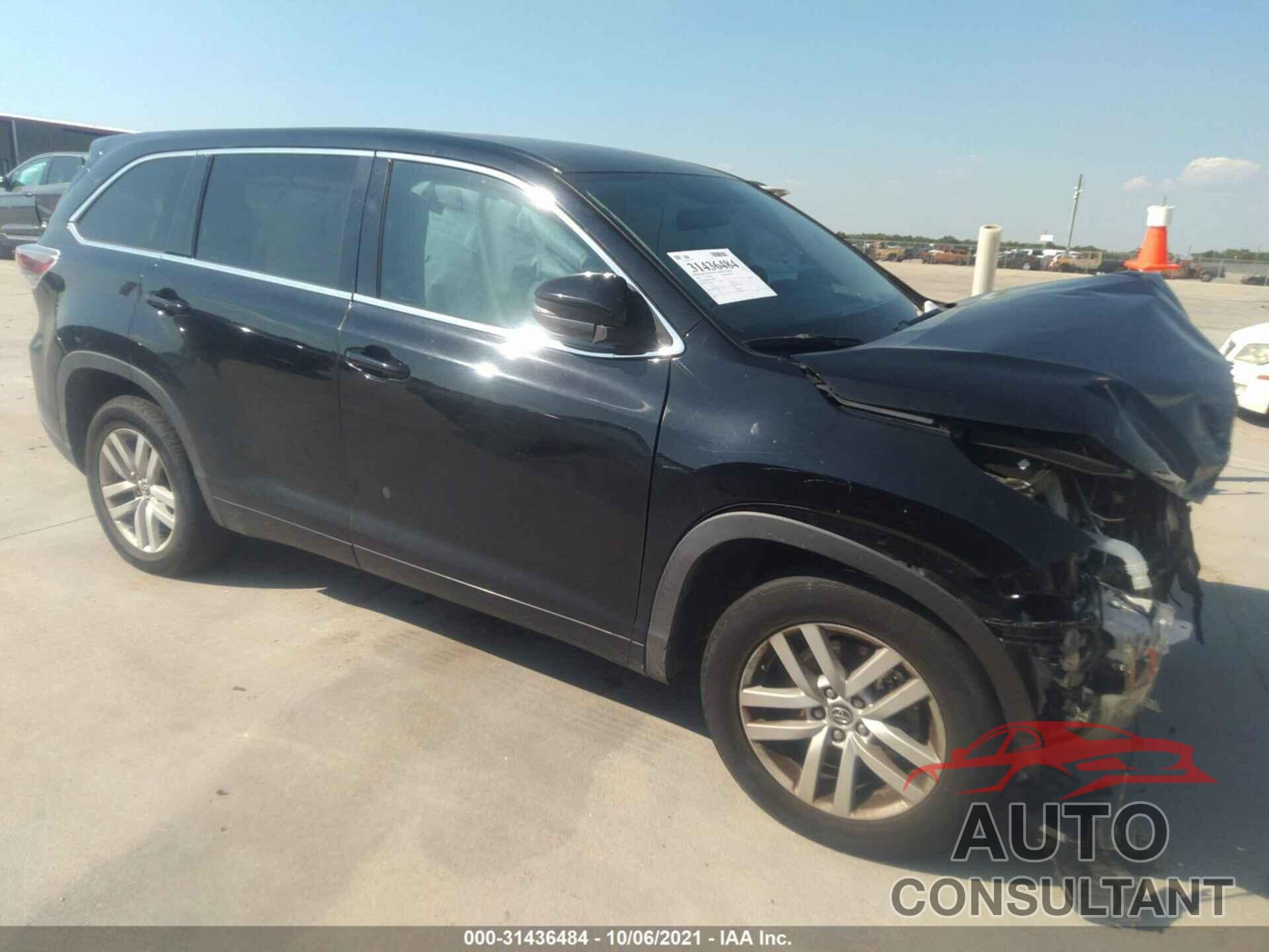 TOYOTA HIGHLANDER 2016 - 5TDZKRFH0GS125462