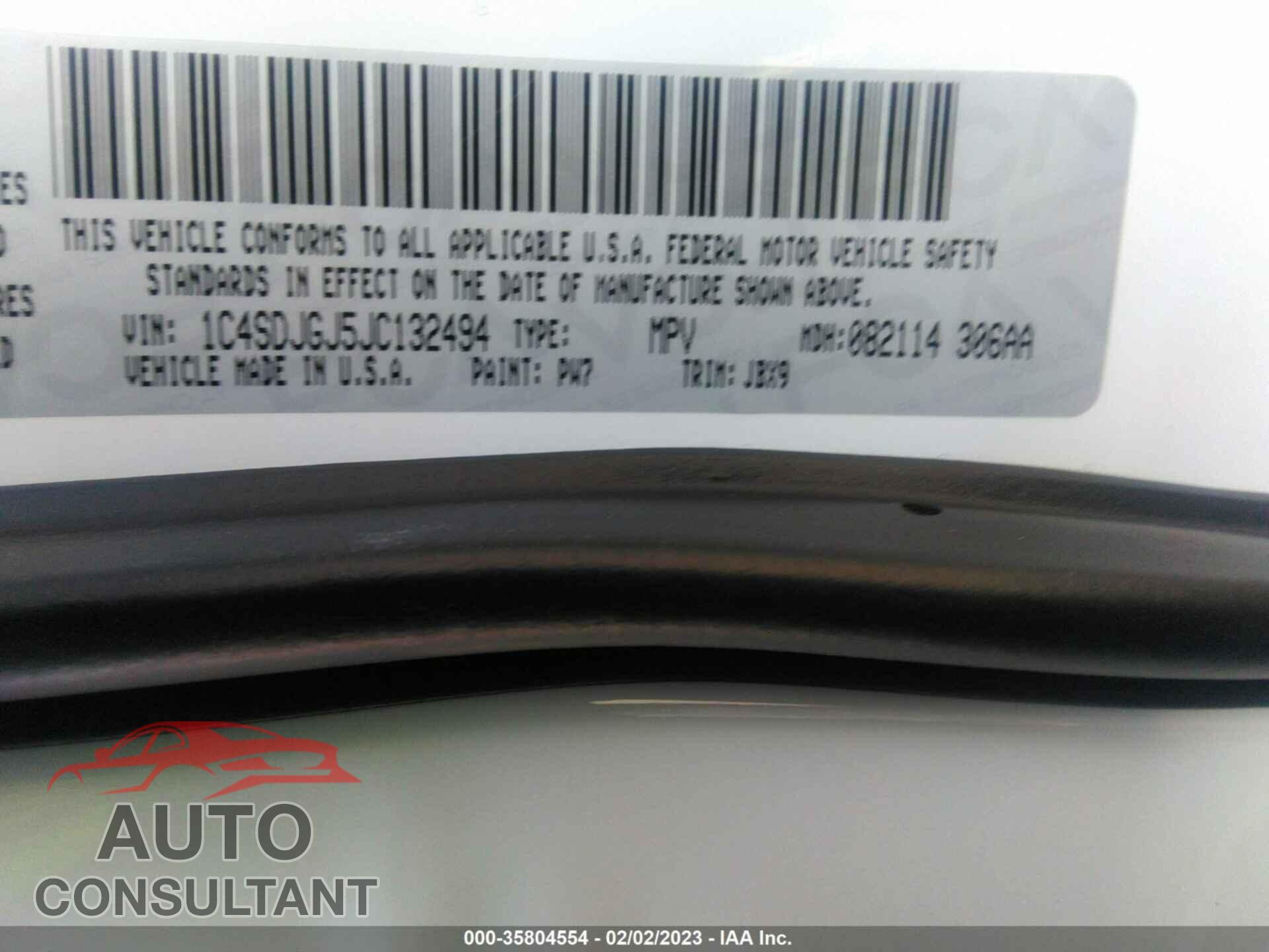 DODGE DURANGO 2018 - 1C4SDJGJ5JC132494