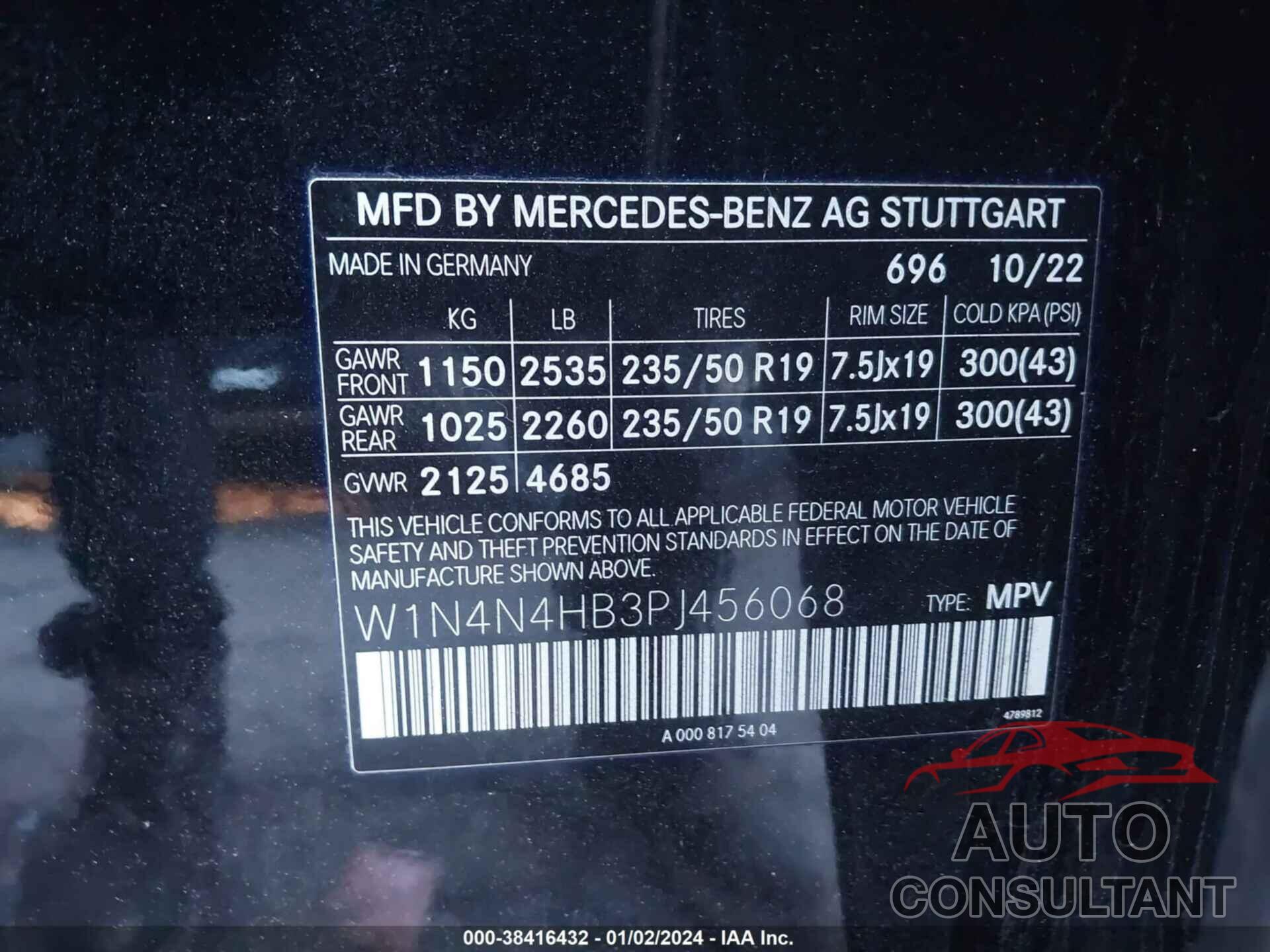 MERCEDES-BENZ GLA 2023 - W1N4N4HB3PJ456068