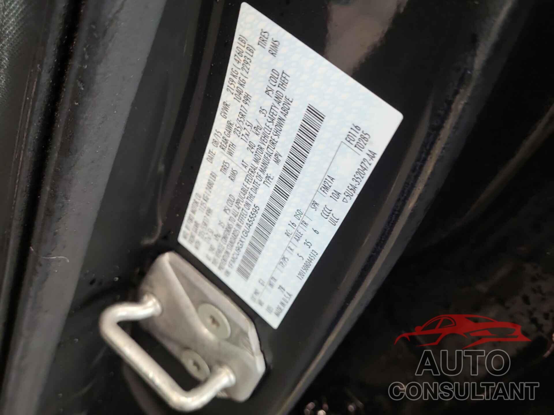 FORD ESCAPE 2016 - 1FMCU9GX1GUA55595