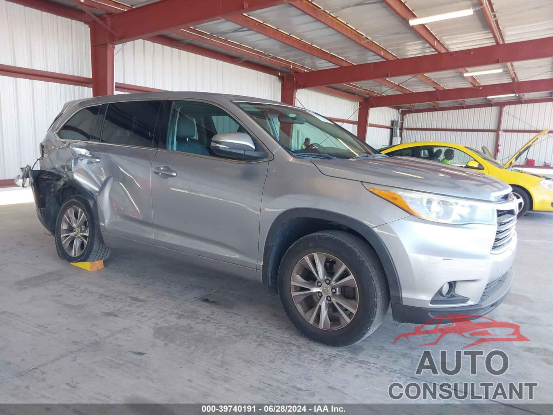 TOYOTA HIGHLANDER 2015 - 5TDBKRFH9FS077668