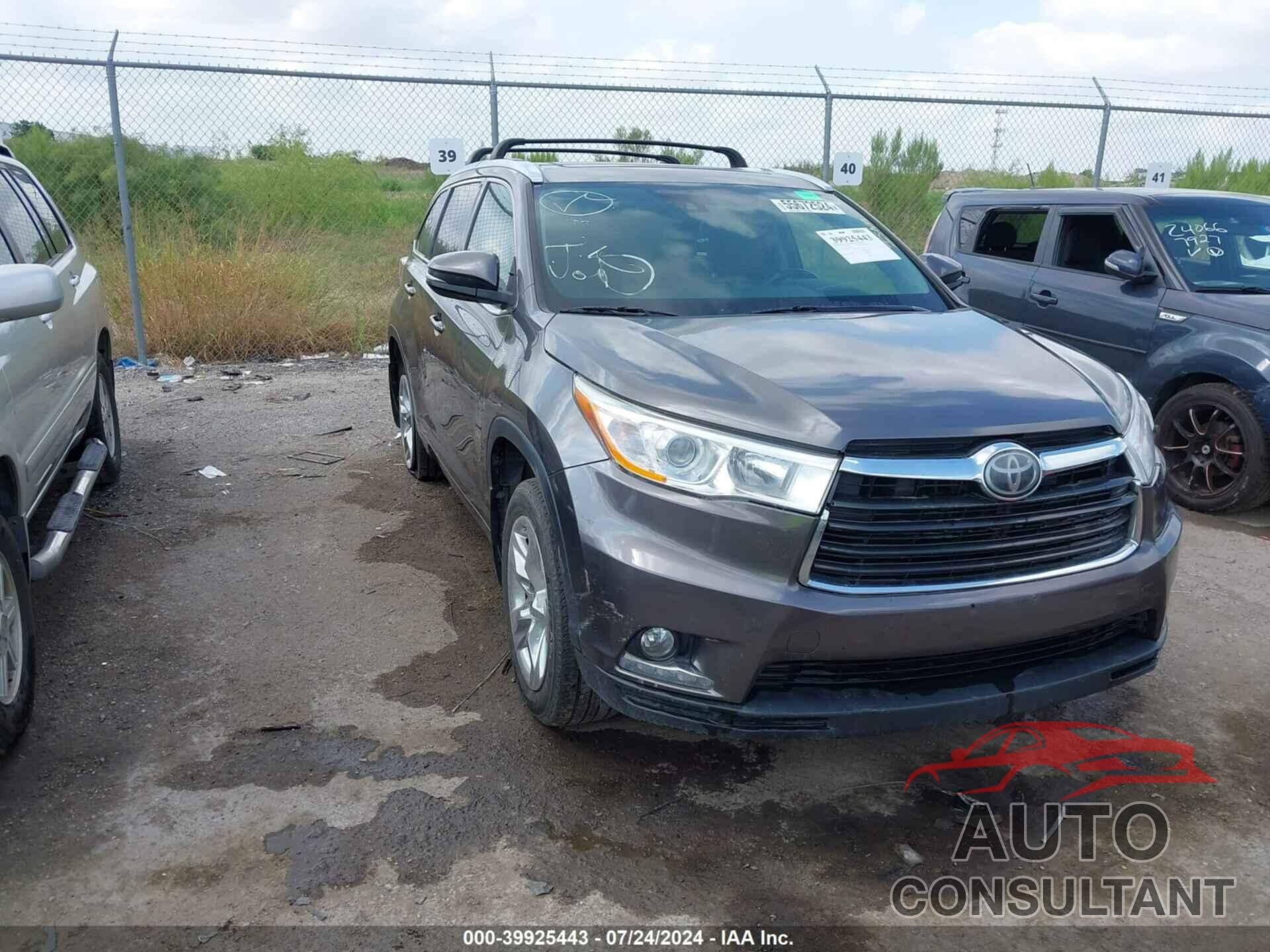 TOYOTA HIGHLANDER 2016 - 5TDDKRFH6GS341133