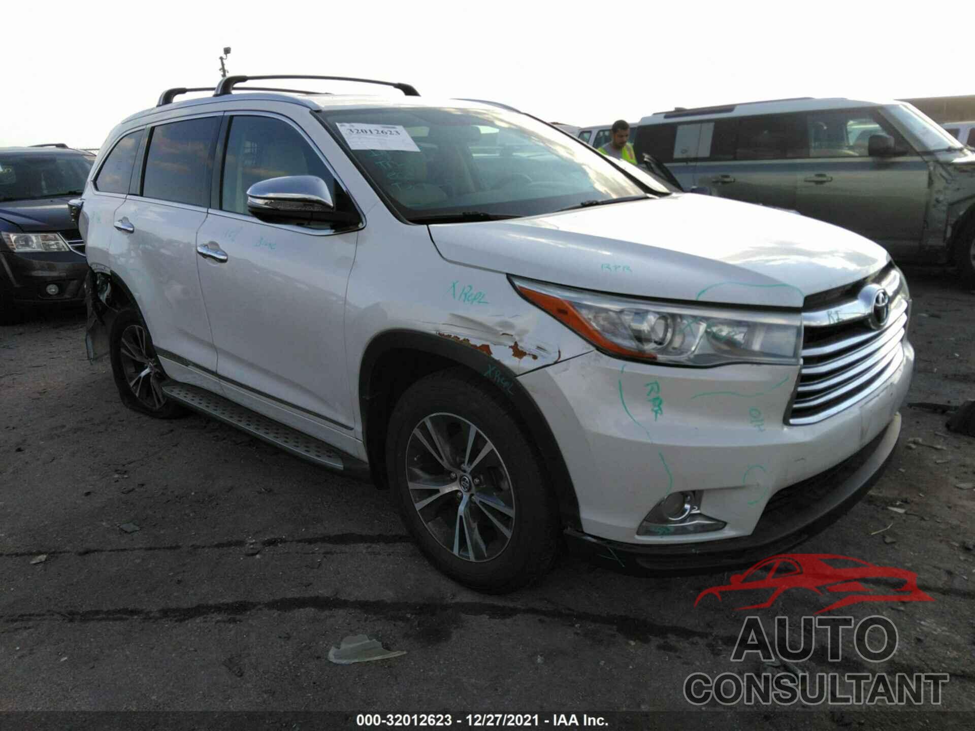 TOYOTA HIGHLANDER 2016 - 5TDYKRFH1GS157803
