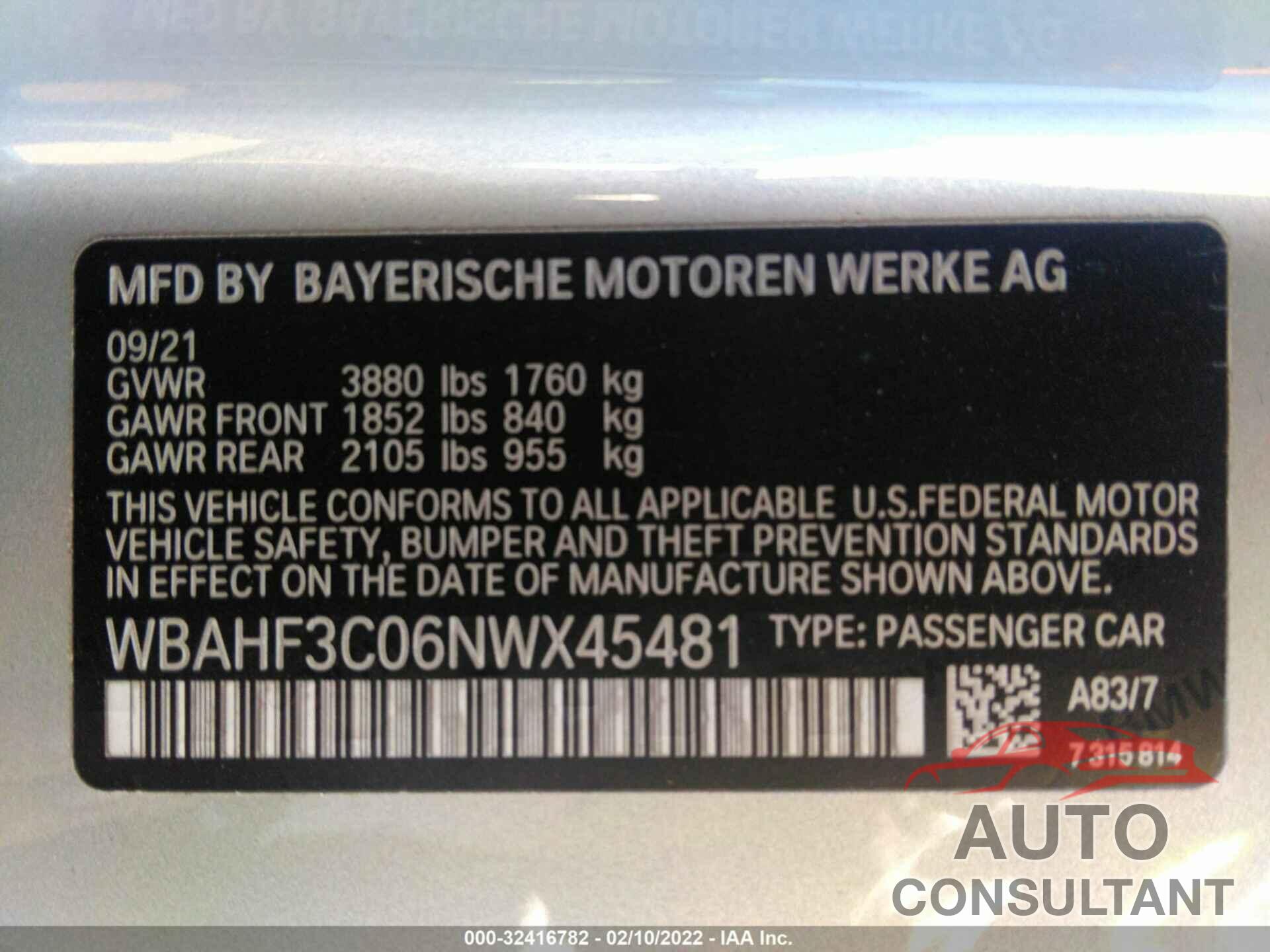 BMW Z4 2022 - WBAHF3C06NWX45481