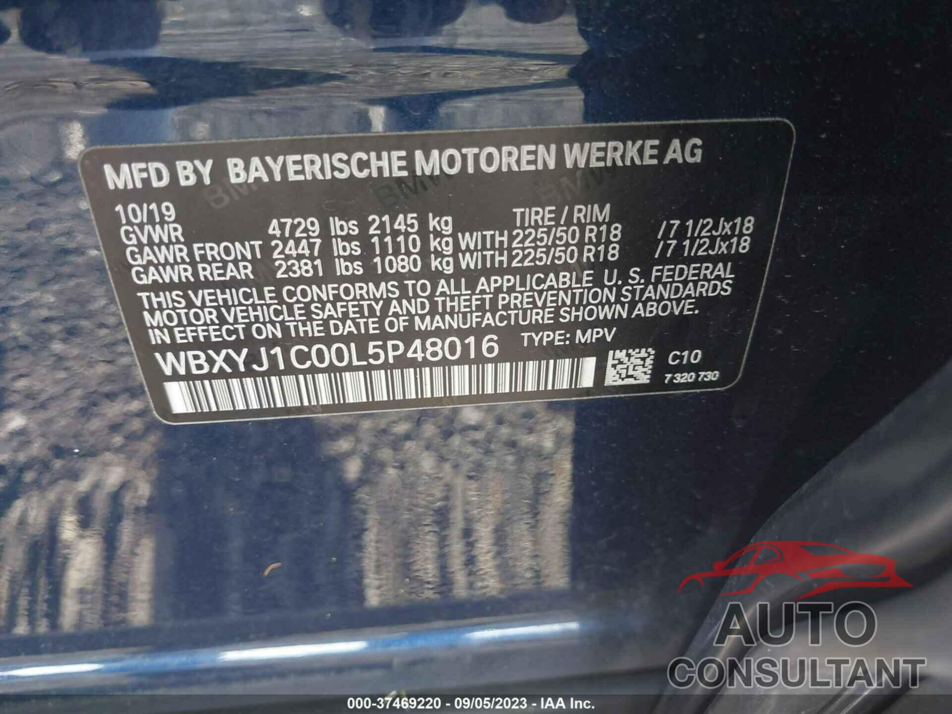 BMW X2 2020 - WBXYJ1C00L5P48016