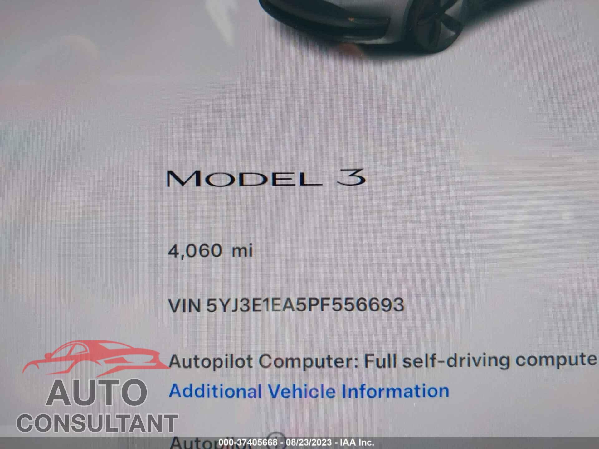 TESLA MODEL 3 2023 - 5YJ3E1EA5PF556693