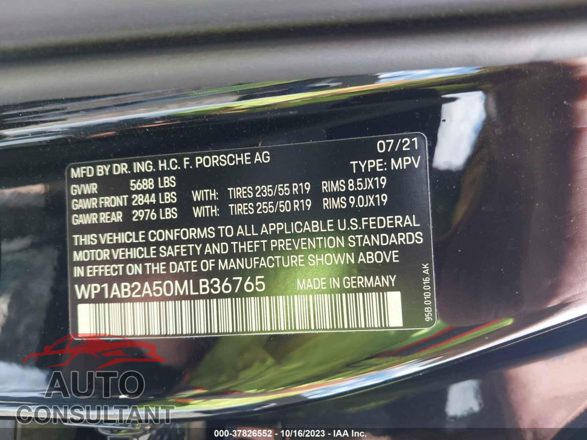 PORSCHE MACAN 2021 - WP1AB2A50MLB36765