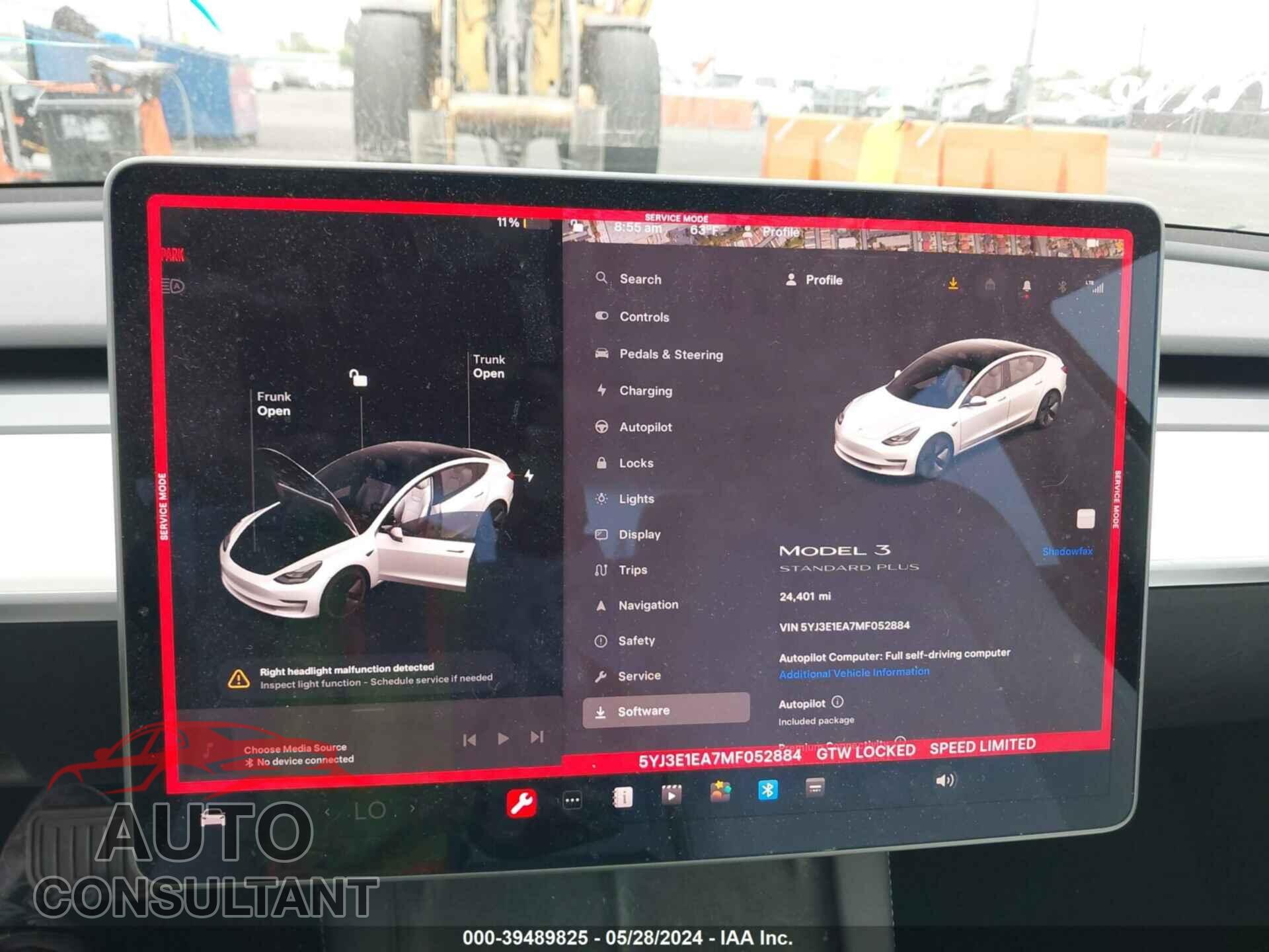 TESLA MODEL 3 2021 - 5YJ3E1EA7MF052884