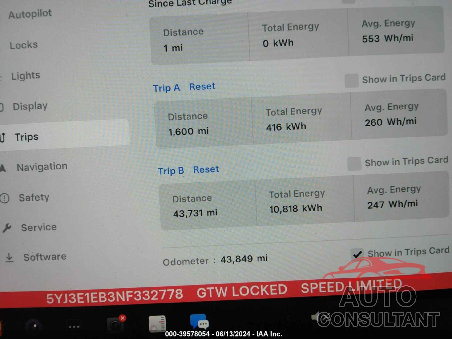 TESLA MODEL 3 2022 - 5YJ3E1EB3NF332778