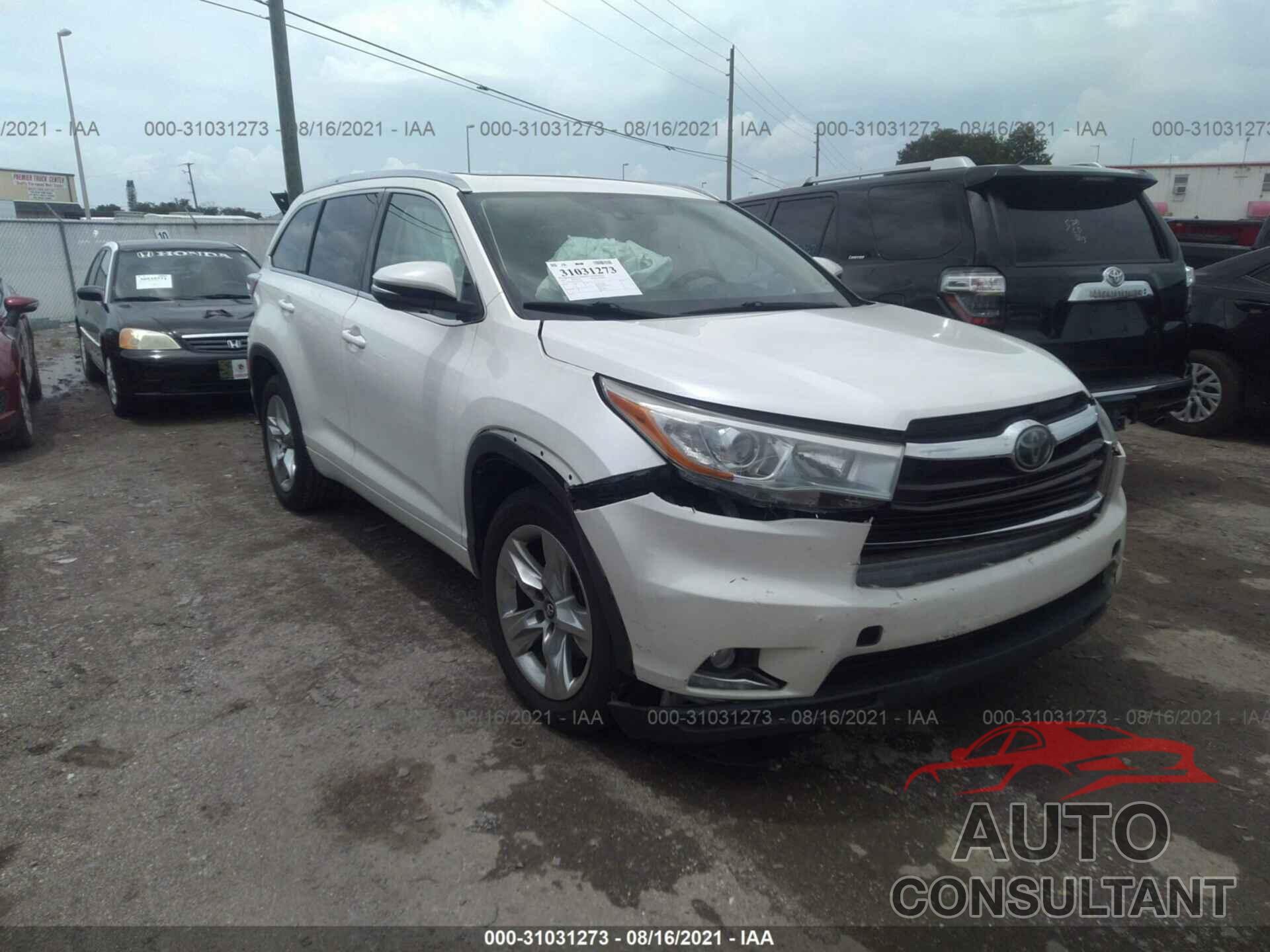 TOYOTA HIGHLANDER 2016 - 5TDYKRFH8GS168961
