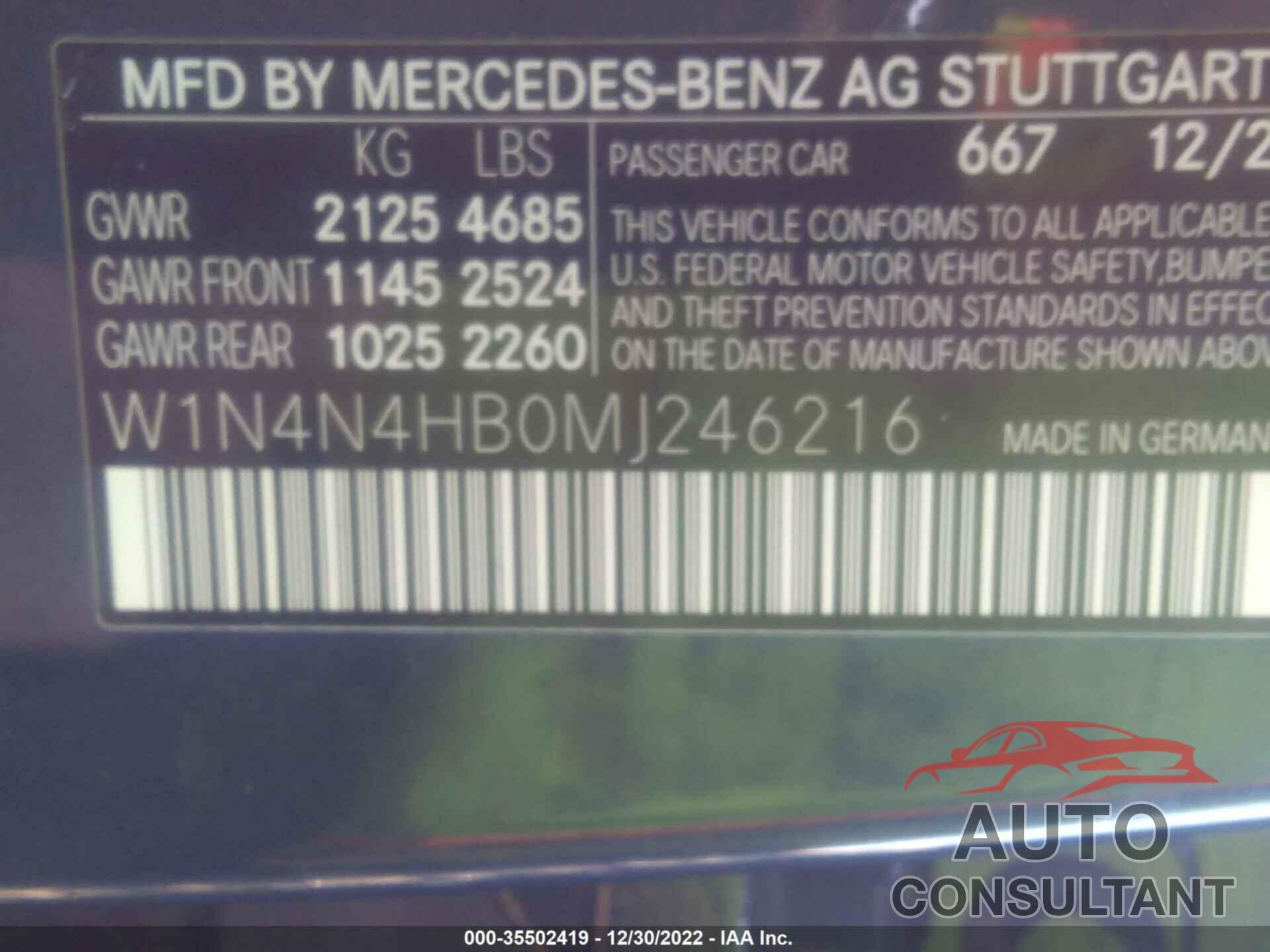 MERCEDES-BENZ GLA 2021 - W1N4N4HB0MJ246216