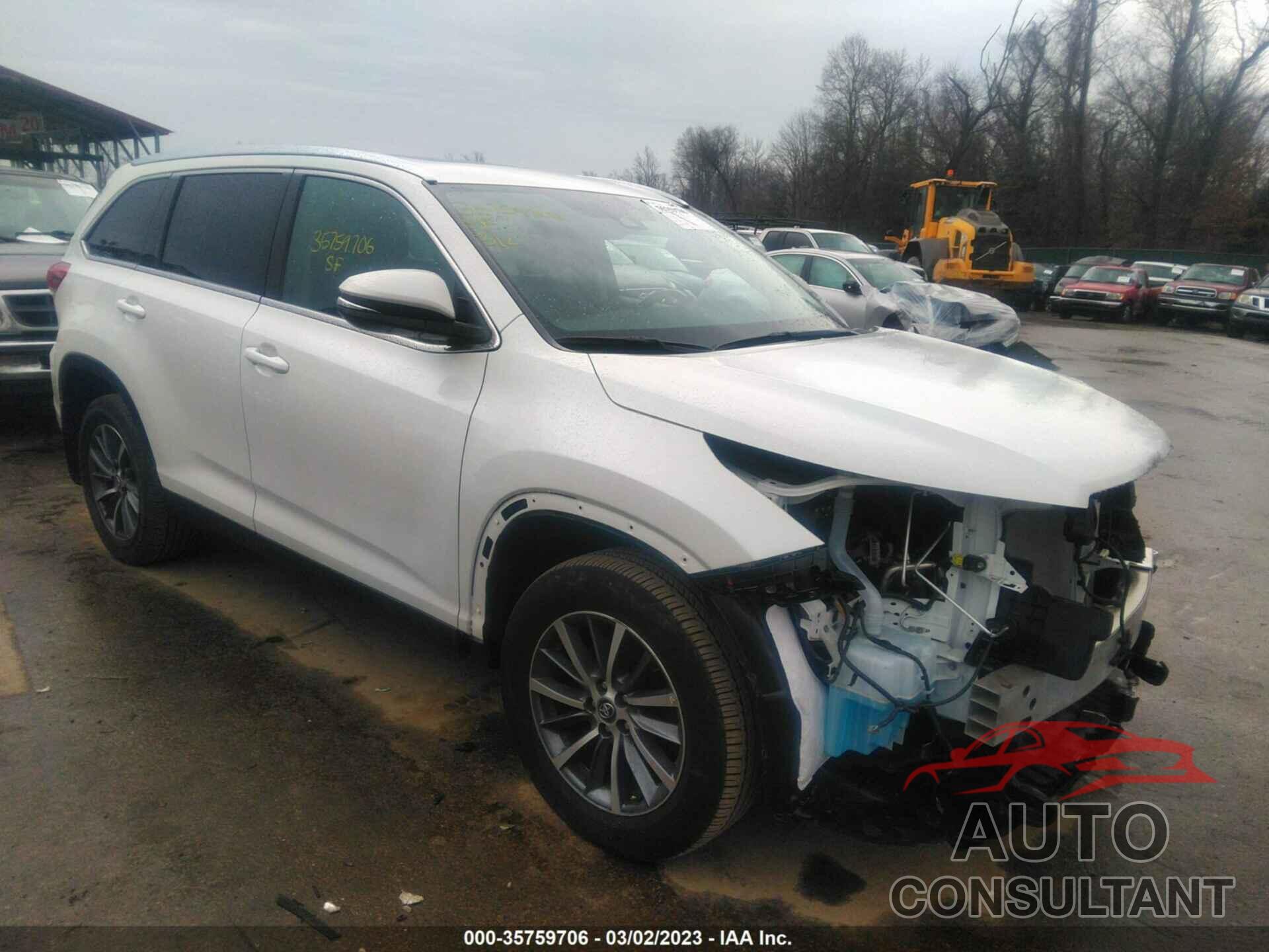 TOYOTA HIGHLANDER 2019 - 5TDJZRFH1KS613787