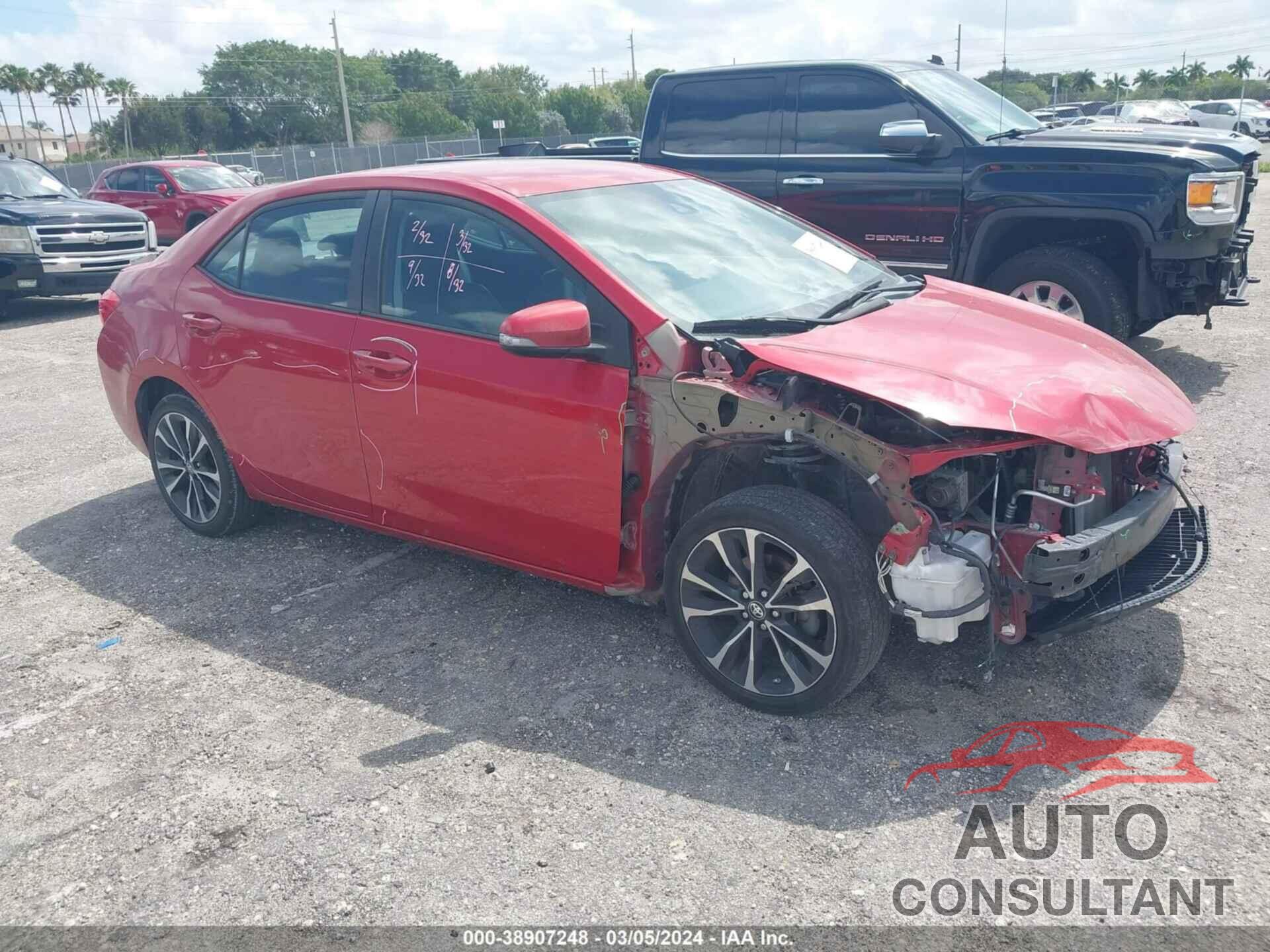 TOYOTA COROLLA 2017 - 2T1BURHE9HC773648
