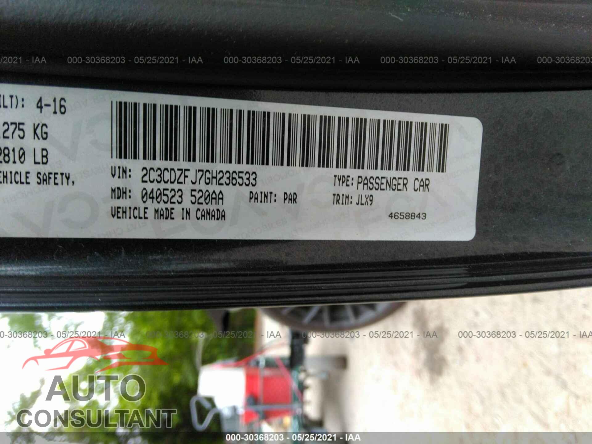 DODGE CHALLENGER 2016 - 2C3CDZFJ7GH236533