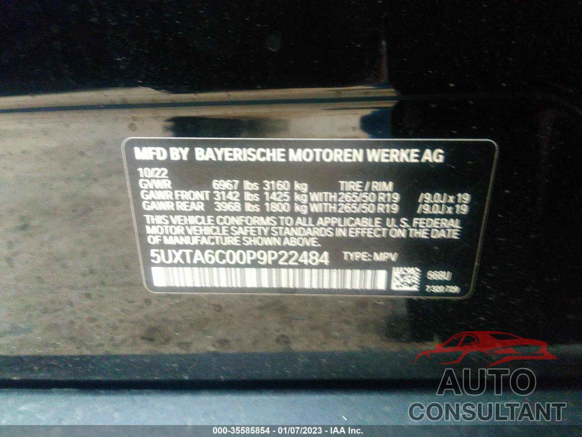 BMW X5 2023 - 5UXTA6C00P9P22484