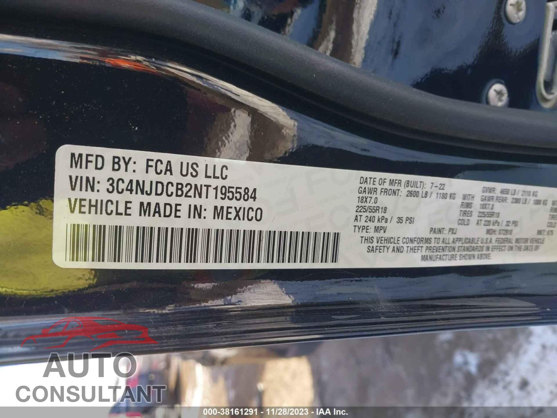 JEEP COMPASS 2022 - 3C4NJDCB2NT195584