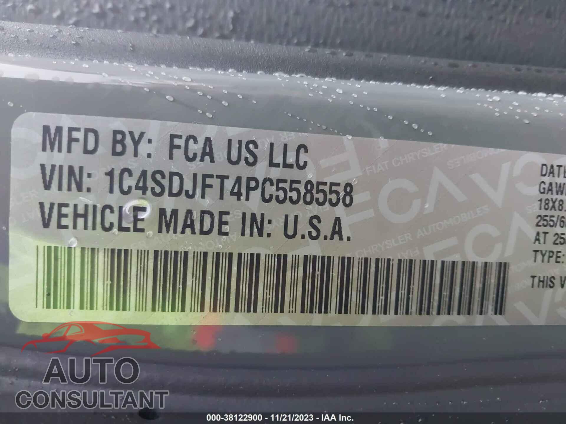 DODGE DURANGO 2023 - 1C4SDJFT4PC558558