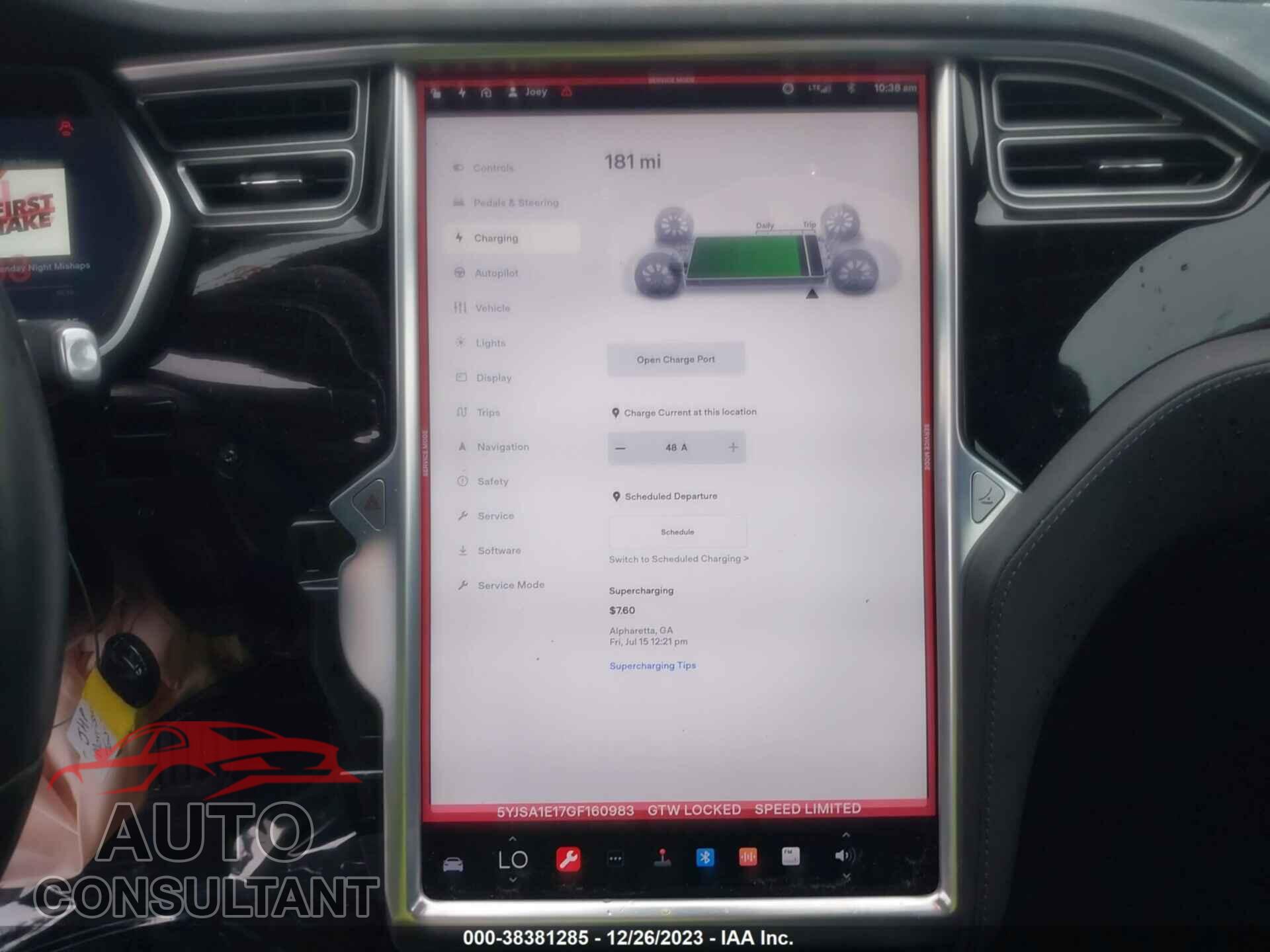 TESLA MODEL S 2016 - 5YJSA1E17GF160983
