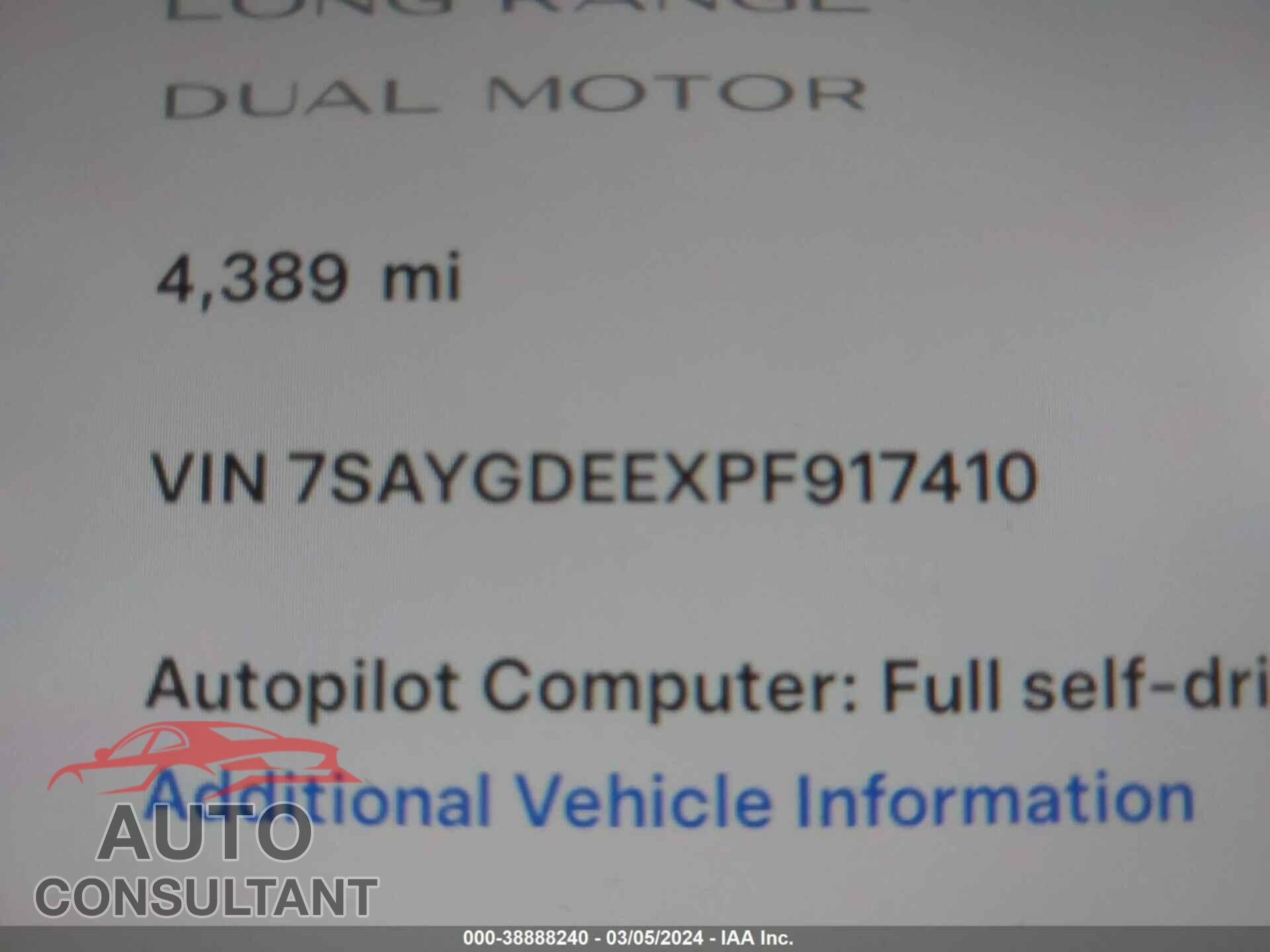 TESLA MODEL Y 2023 - 7SAYGDEEXPF917410