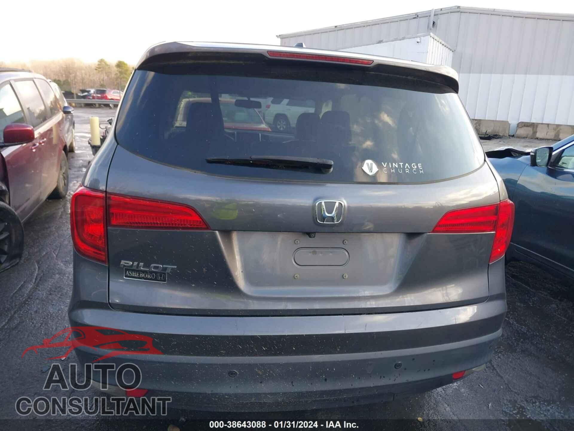 HONDA PILOT 2017 - 5FNYF5H72HB045289