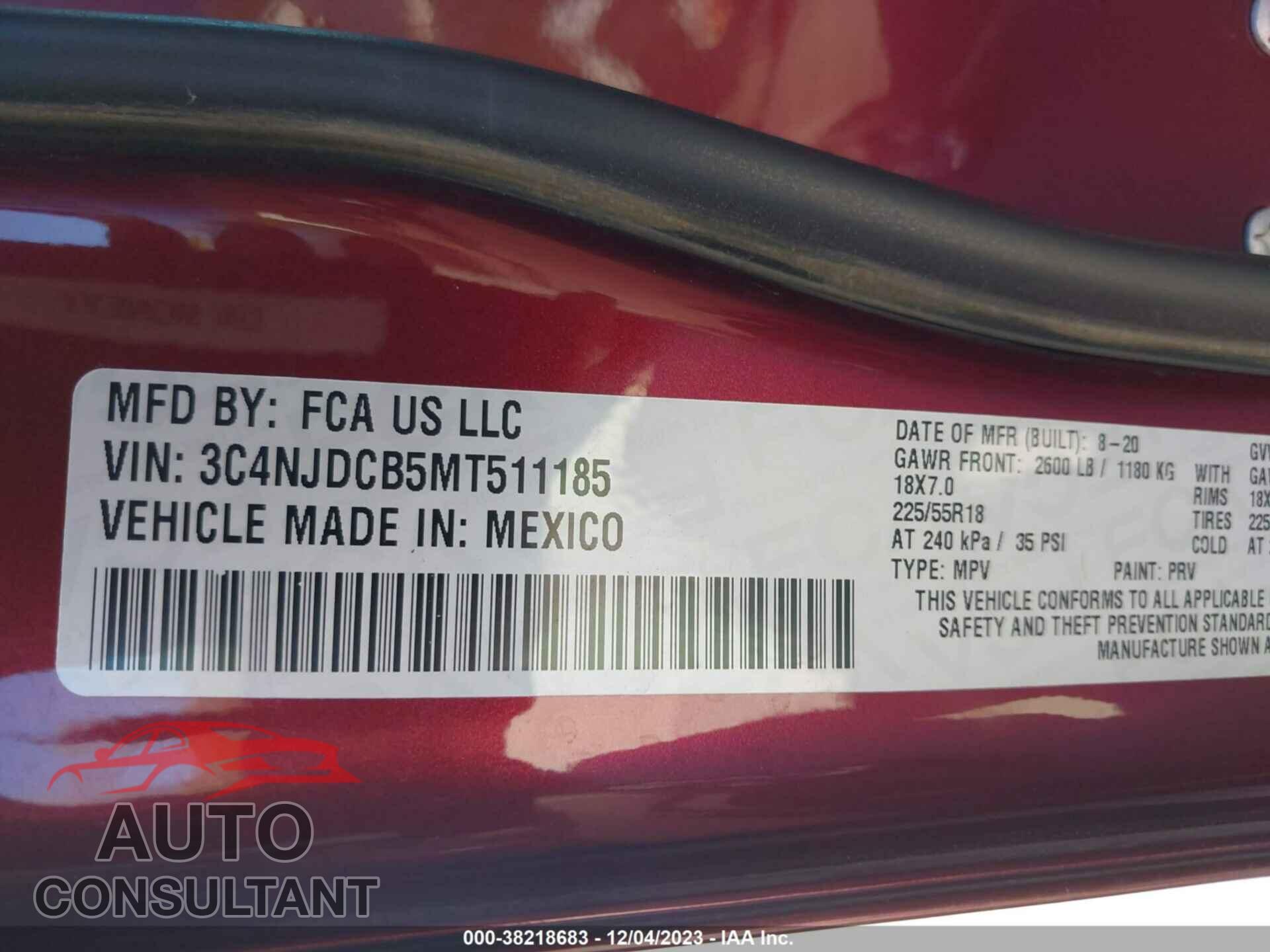 JEEP COMPASS 2021 - 3C4NJDCB5MT511185