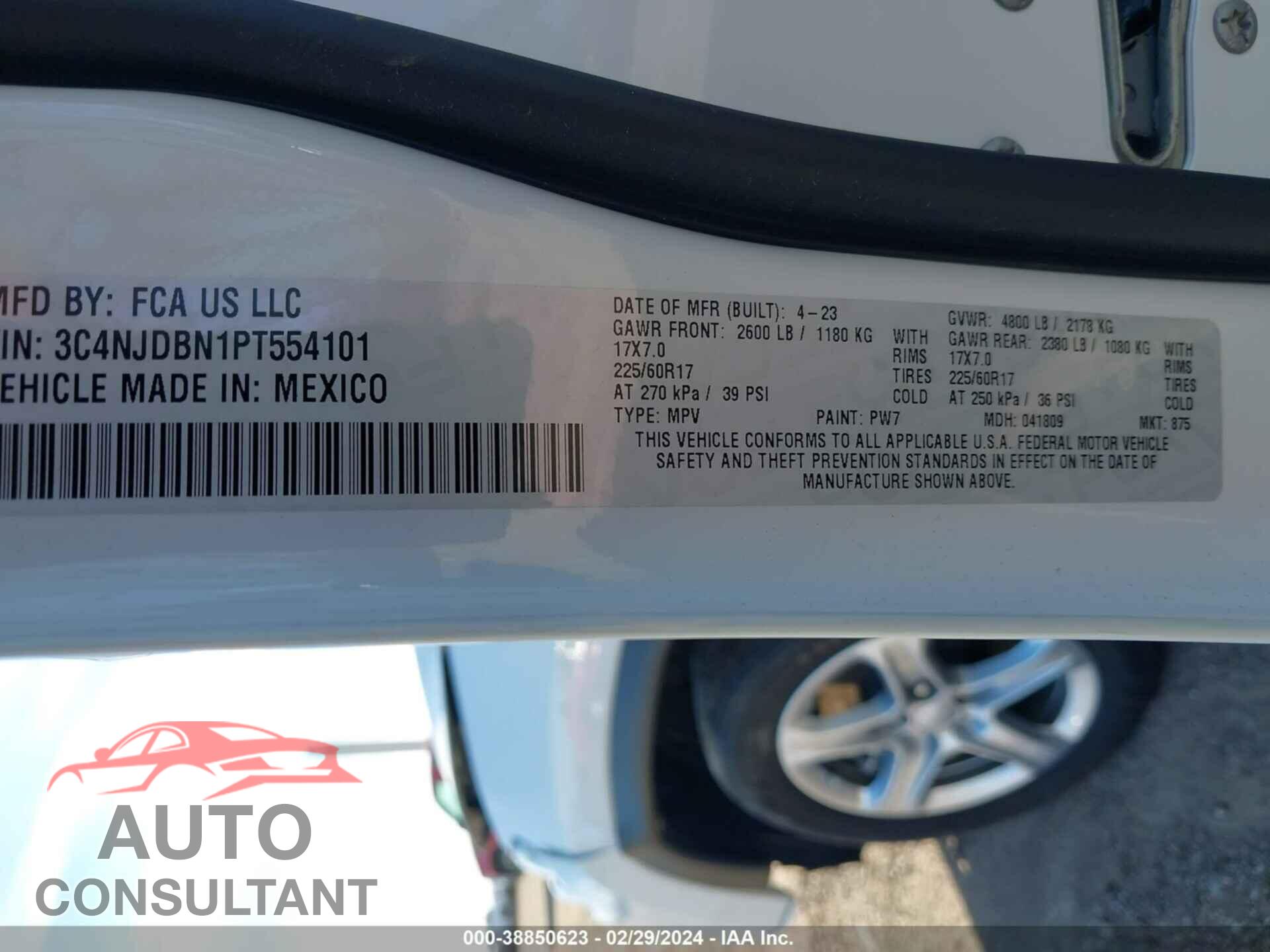 JEEP COMPASS 2023 - 3C4NJDBN1PT554101