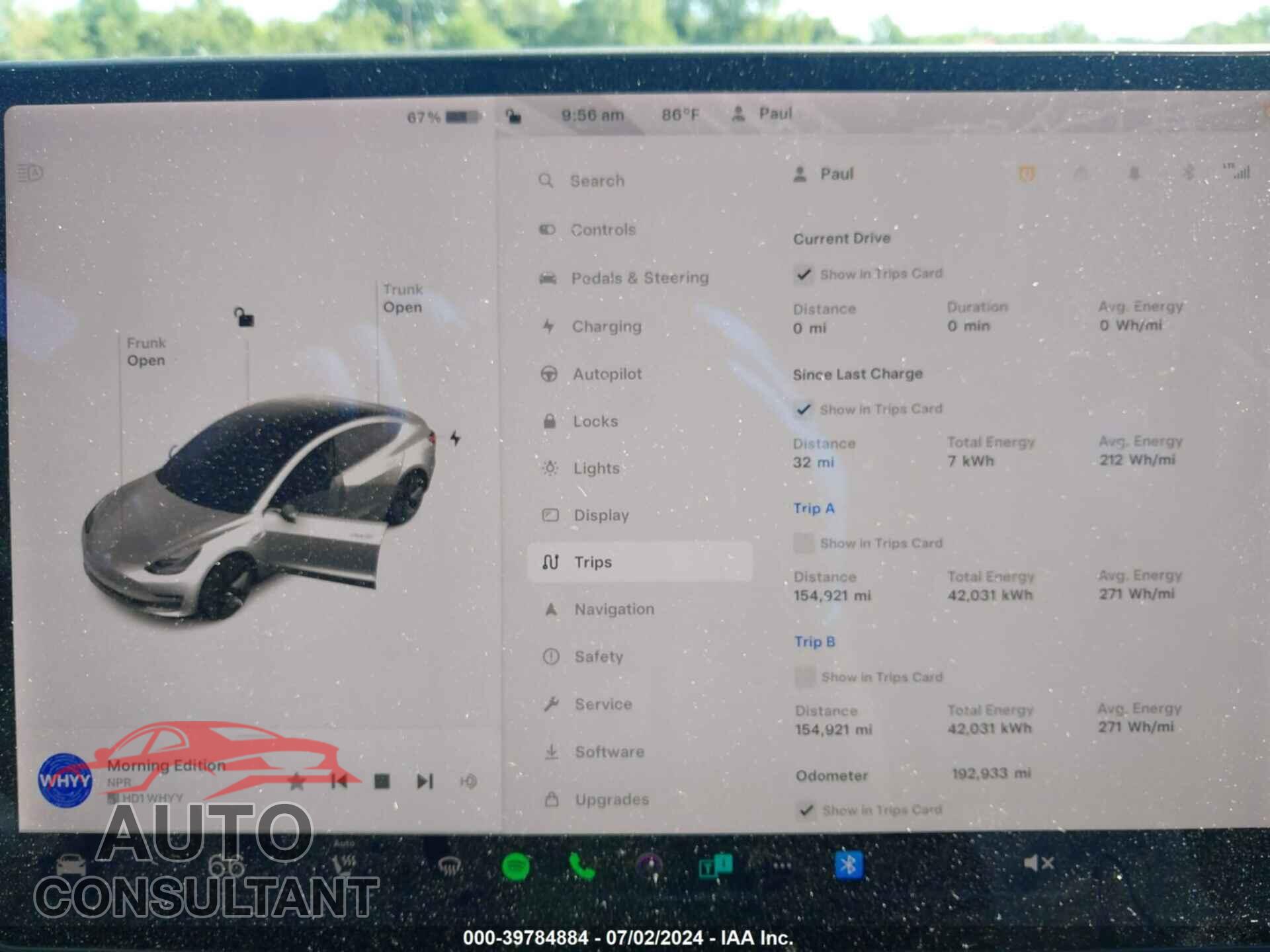 TESLA MODEL 3 2019 - 5YJ3E1EB6KF385681