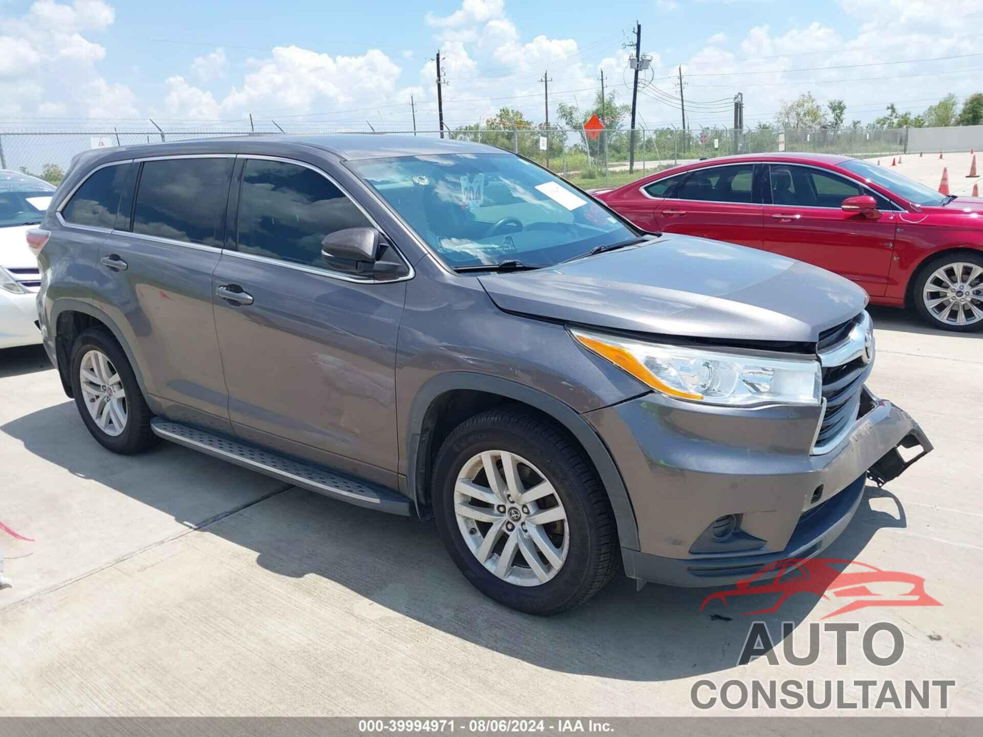 TOYOTA HIGHLANDER 2016 - 5TDZKRFHXGS130149