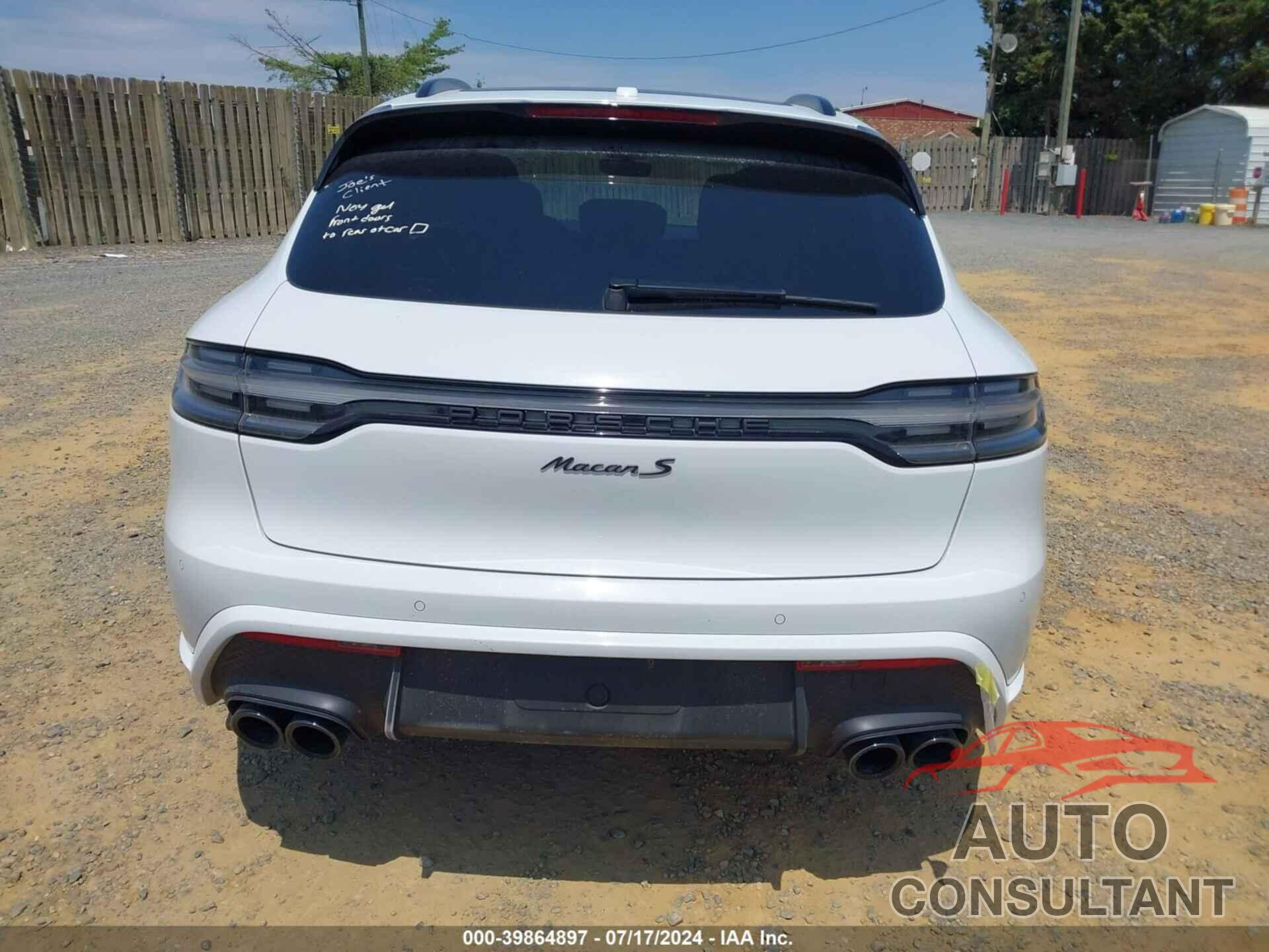 PORSCHE MACAN 2022 - WP1AG2A50NLB25140