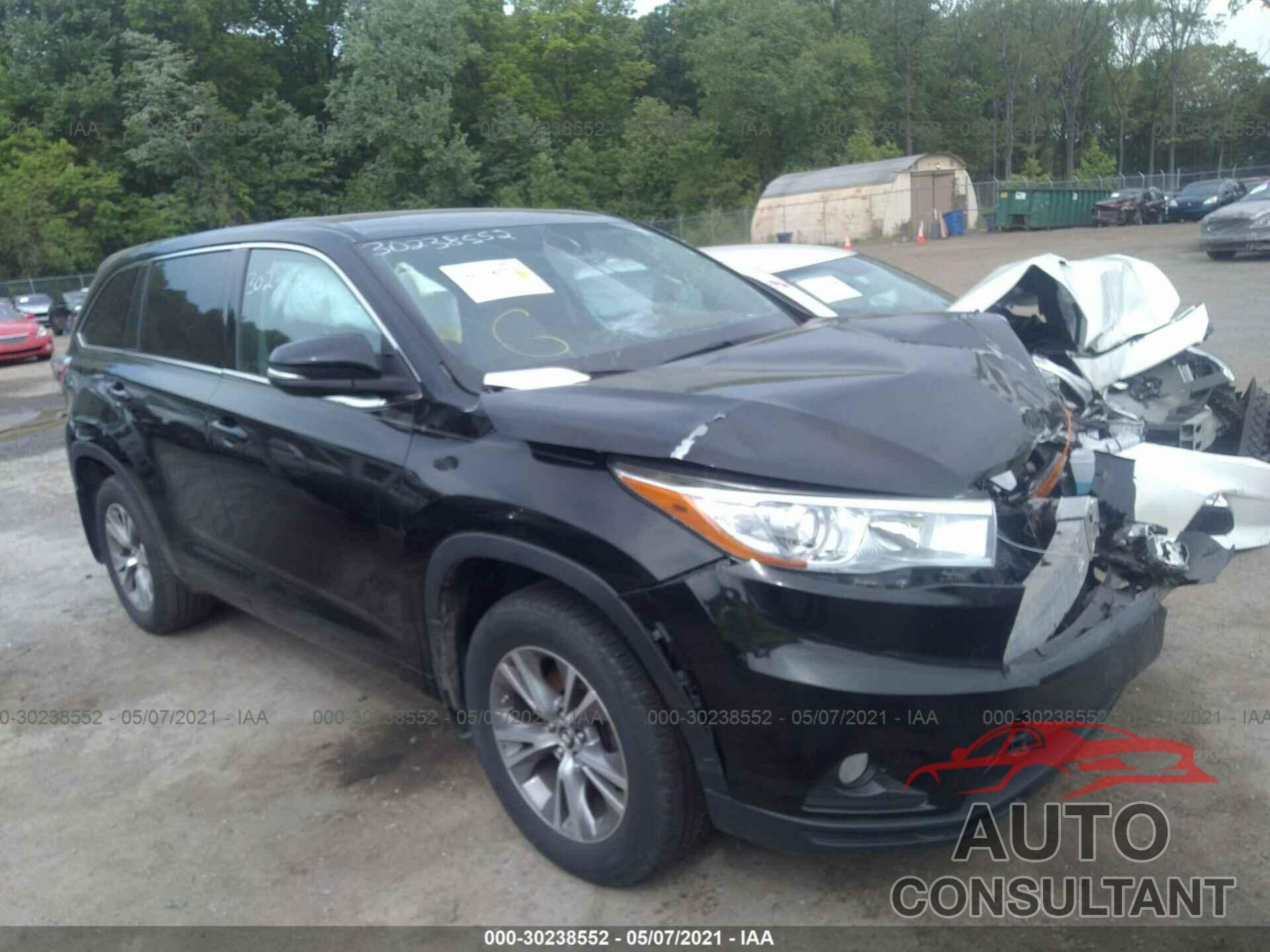TOYOTA HIGHLANDER 2016 - 5TDBKRFH5GS297505