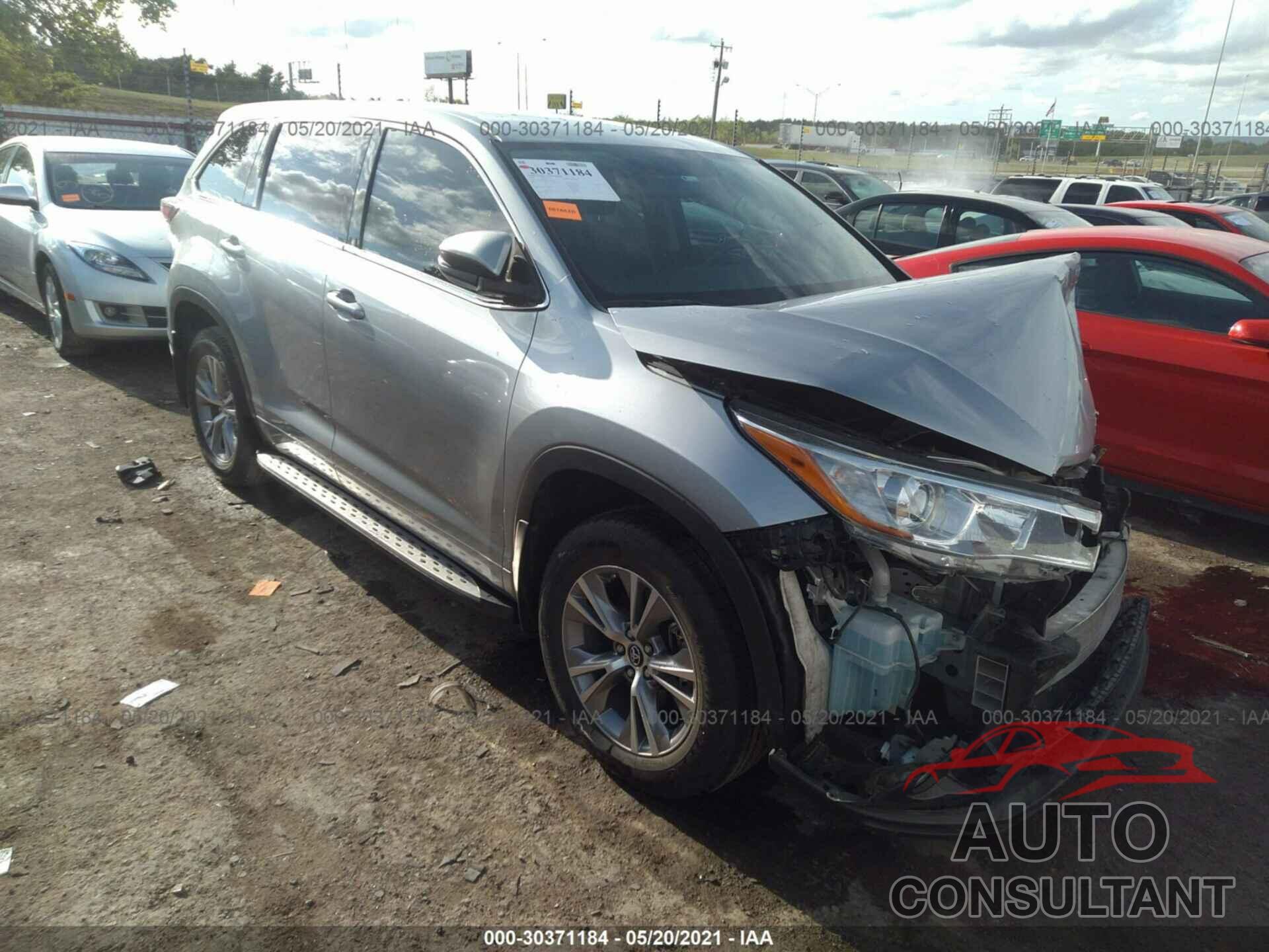 TOYOTA HIGHLANDER 2016 - 5TDZKRFH6GS147689
