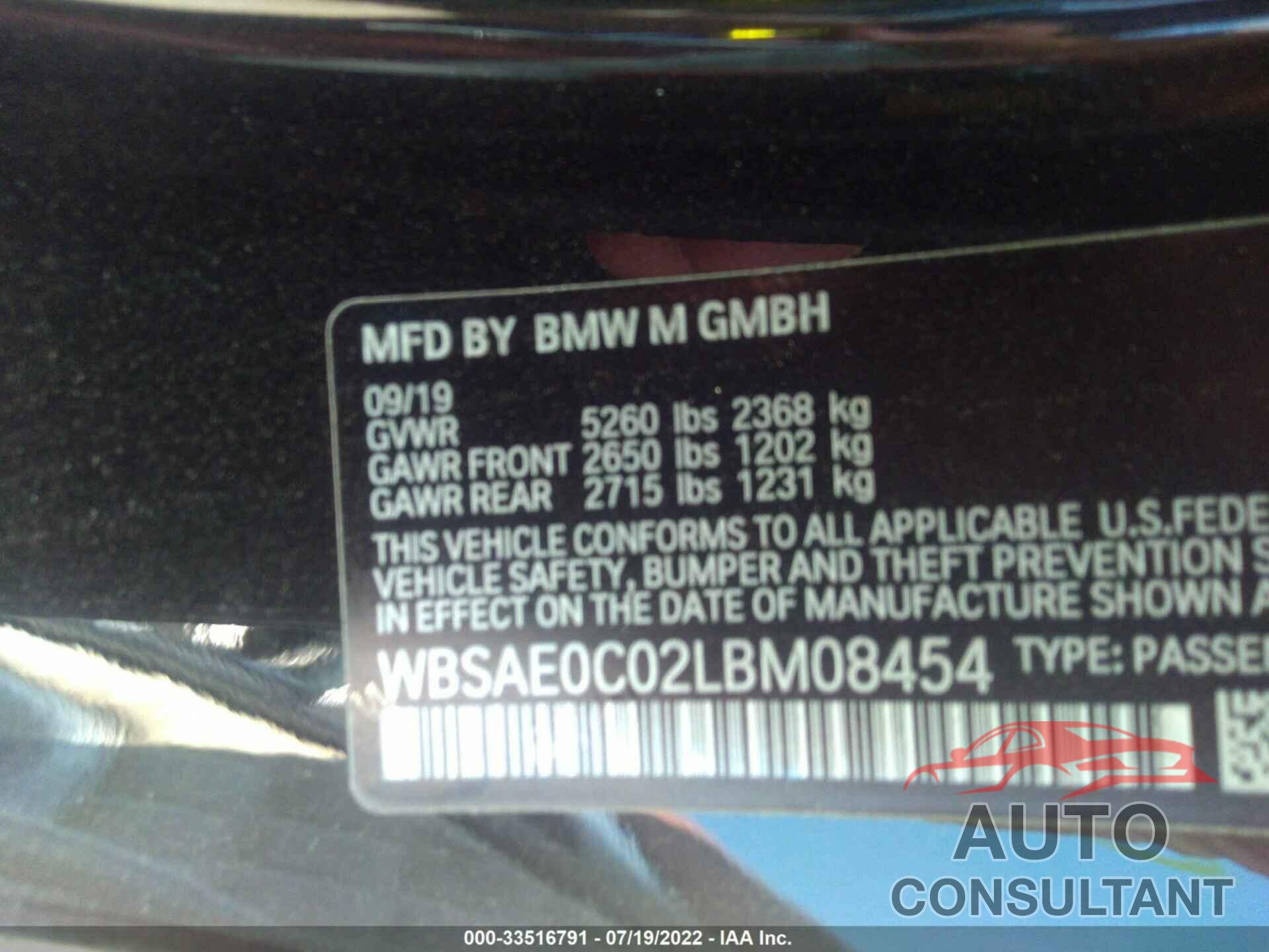 BMW M8 2020 - WBSAE0C02LBM08454