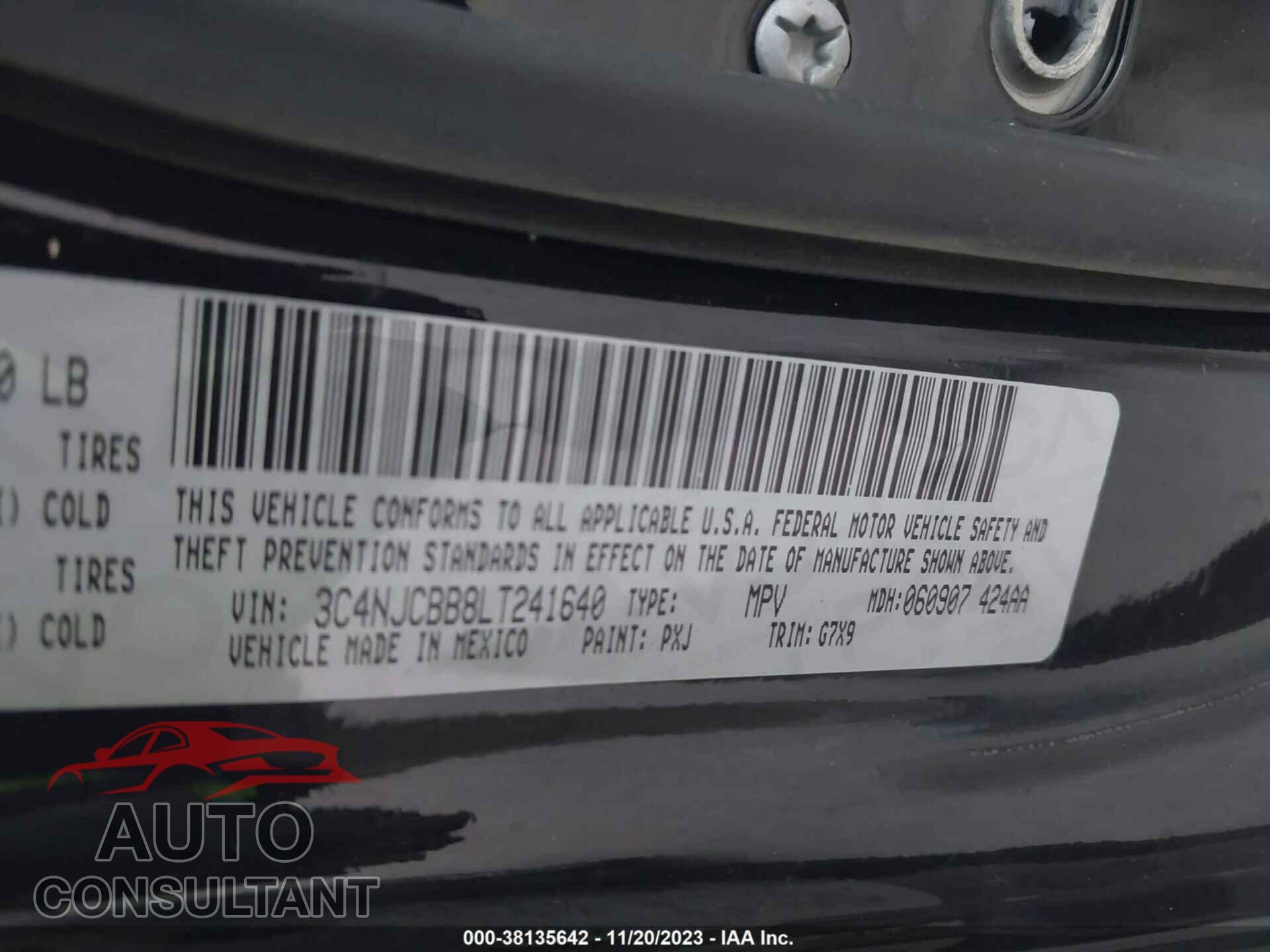 JEEP COMPASS 2020 - 3C4NJCBB8LT241640