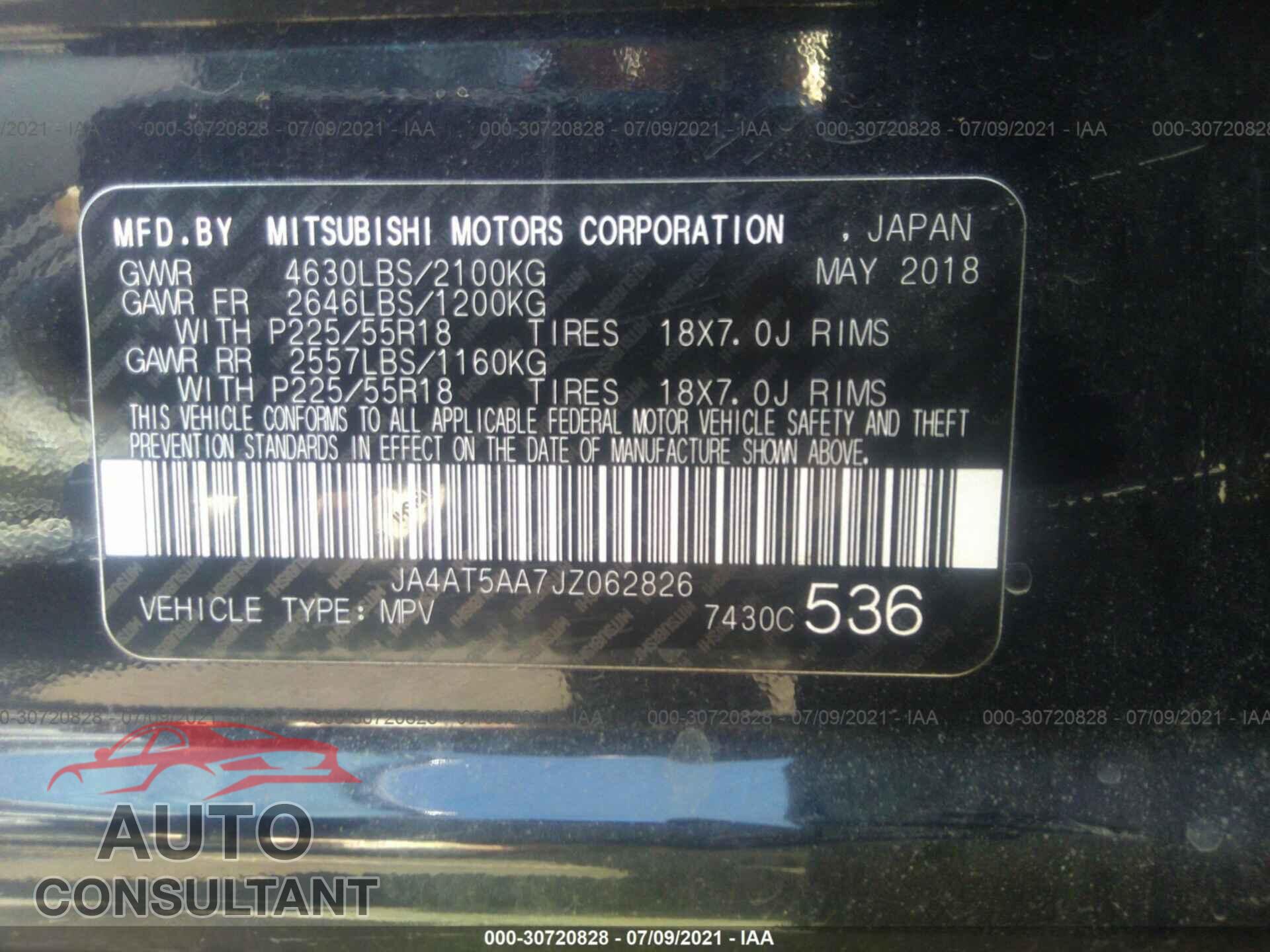 MITSUBISHI ECLIPSE CROSS 2018 - JA4AT5AA7JZ062826