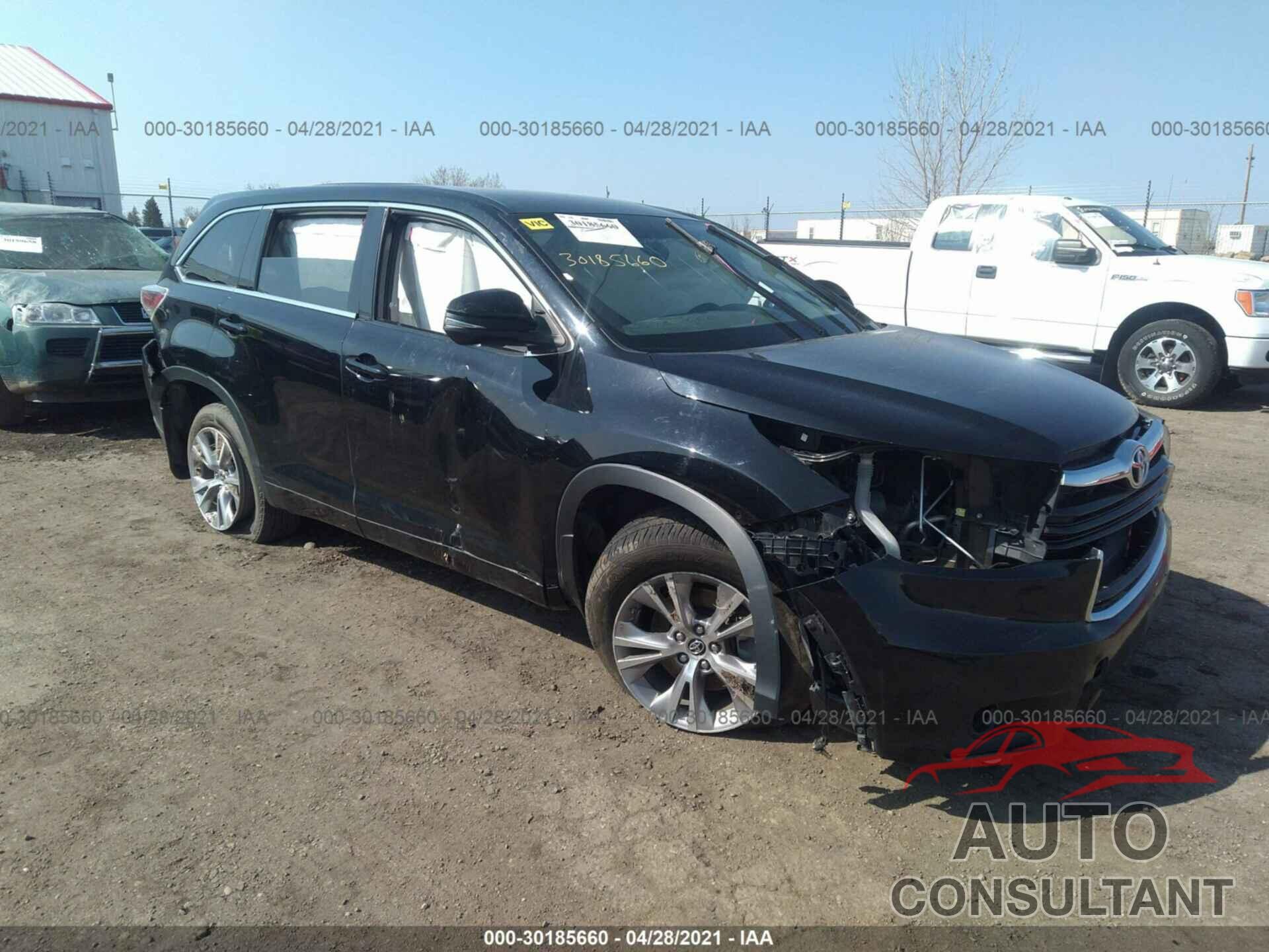 TOYOTA HIGHLANDER 2016 - 5TDBKRFH9GS238814